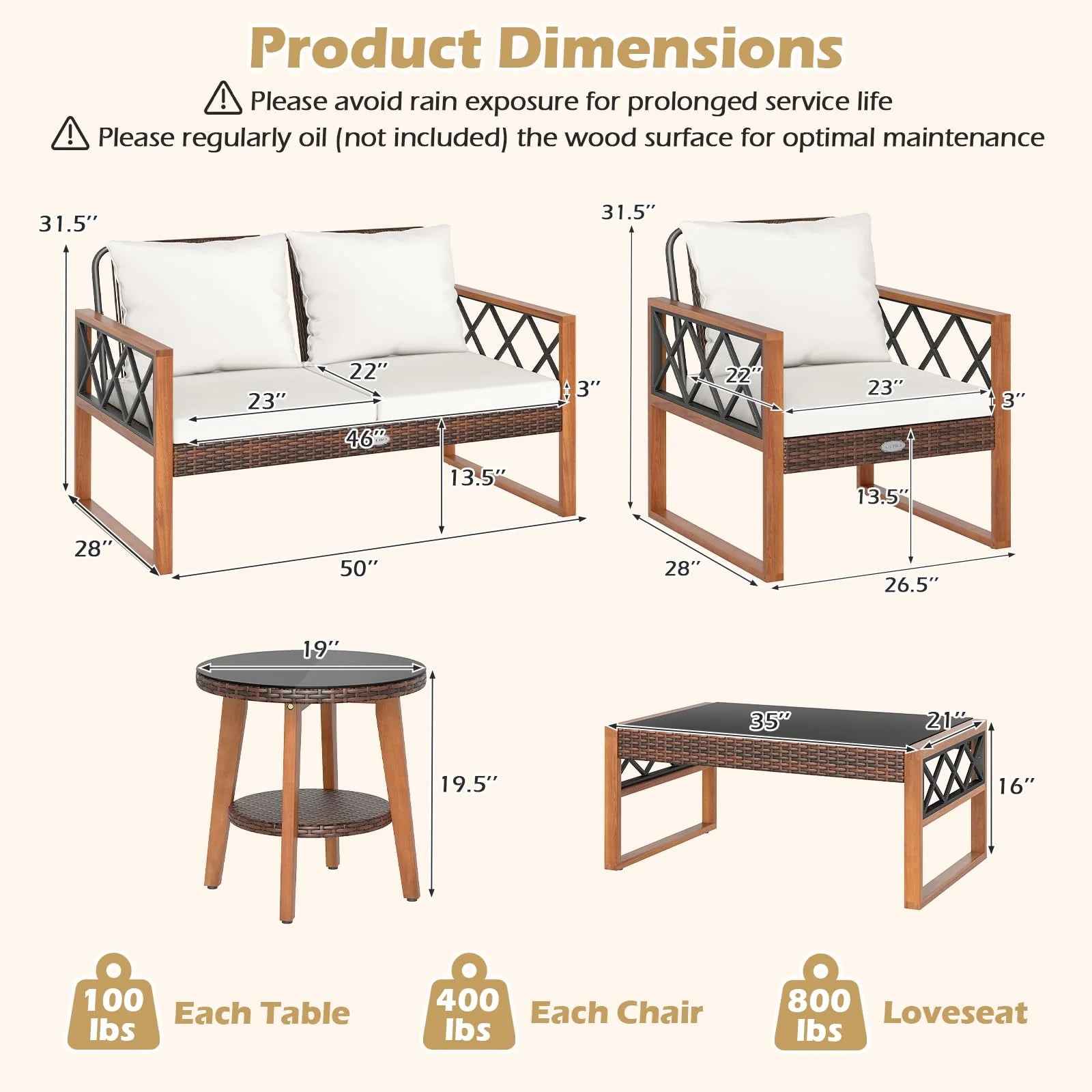 Tangkula 5 Pieces Wicker Patio Conversation Furniture Set - Product image 9