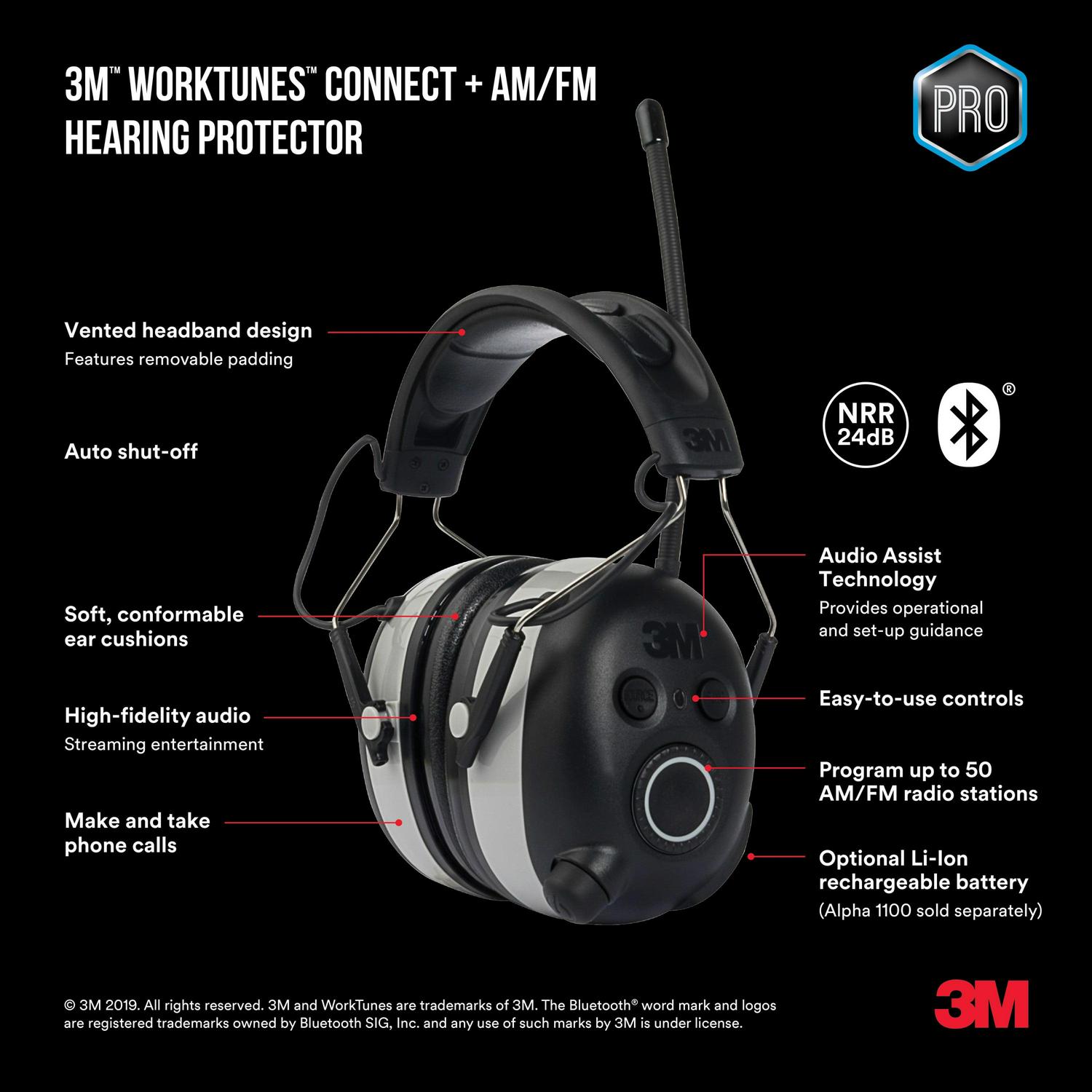 3M Worktunes Connect. AM/FM Hearing Protector. Bluetooth Technology - Product image 10