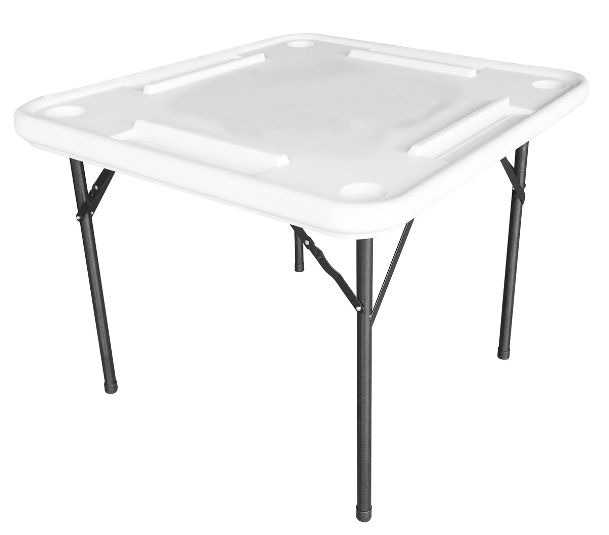 Bene Casa Foldable Domino Table with Built - in Drink Holders, 38" x 38", White - Product image 1