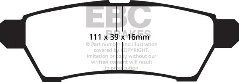 EBC Ultimax2 Low Dust Street - Front Ultimax 2 Pad PN UD1100