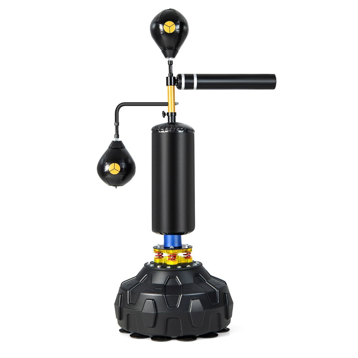 Free Standing Punching Bag Boxing Speed Trainer 360° Swivel Bar Punching Ball Adjustable Height 168-201cm for MMA Teenagers & Adults -