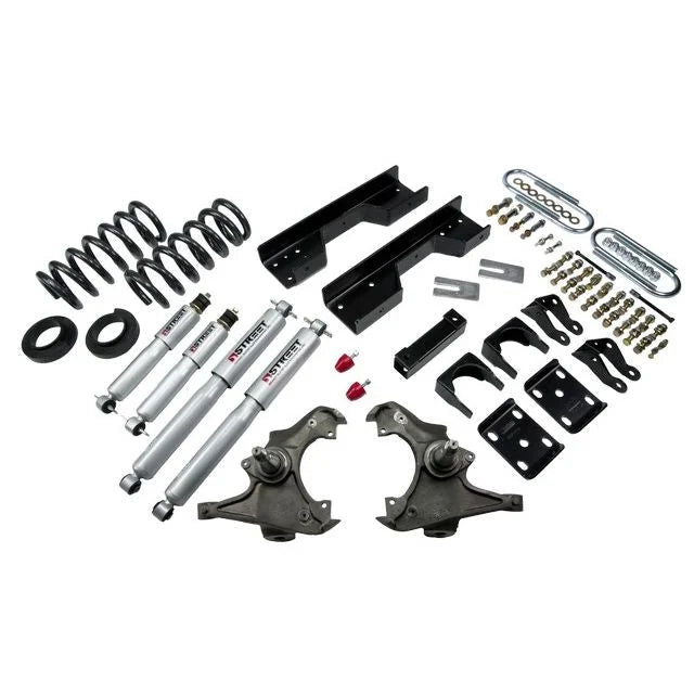 BELLTECH 717SP LOWERING KITS Front And Rear Complete Kit W/ Street Performance Shocks 1997-2000 Chevrolet Silverado/Sierra 3/4 Ton & 1 Ton (Ext Crew Cab/Dually) 4 in. or 5 in. F/8 in. R drop W/ Street Performance Shocks