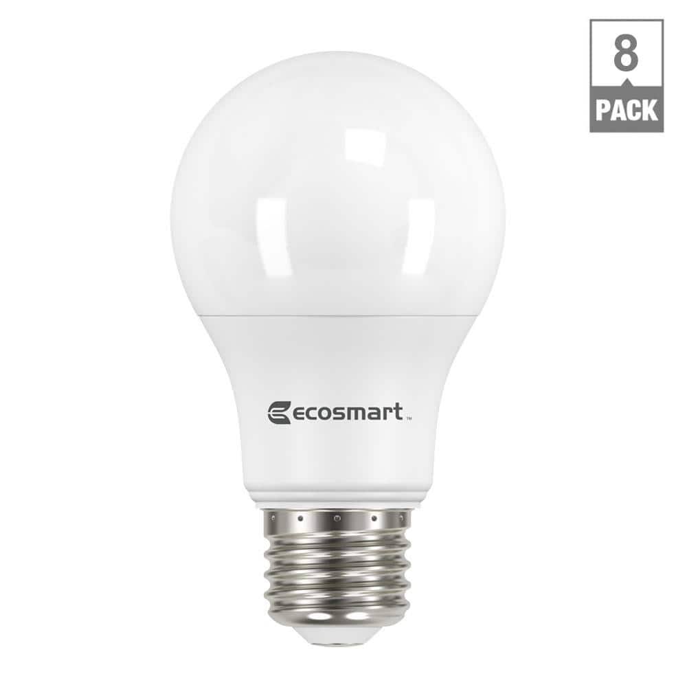 Ecosmart 60-Watt Equivalent A19 Dimmable Energy Star LED Light Bulb in Bright White (8-Pack) - Product image 1