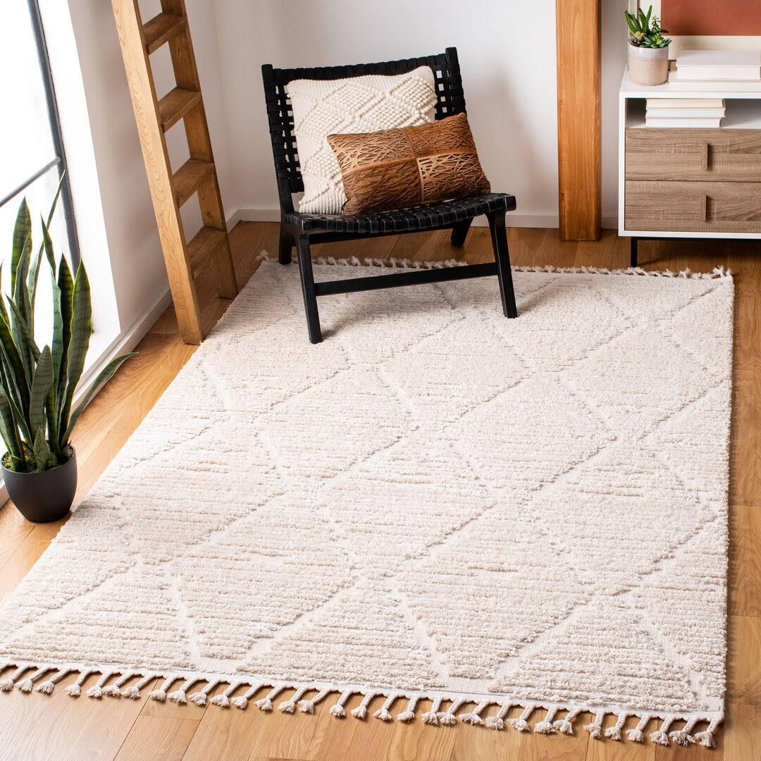 Idris Geometric Beige Area Rug Union Rustic Rug Size: Rectangle 5'3" x 7'6" - Product image 1