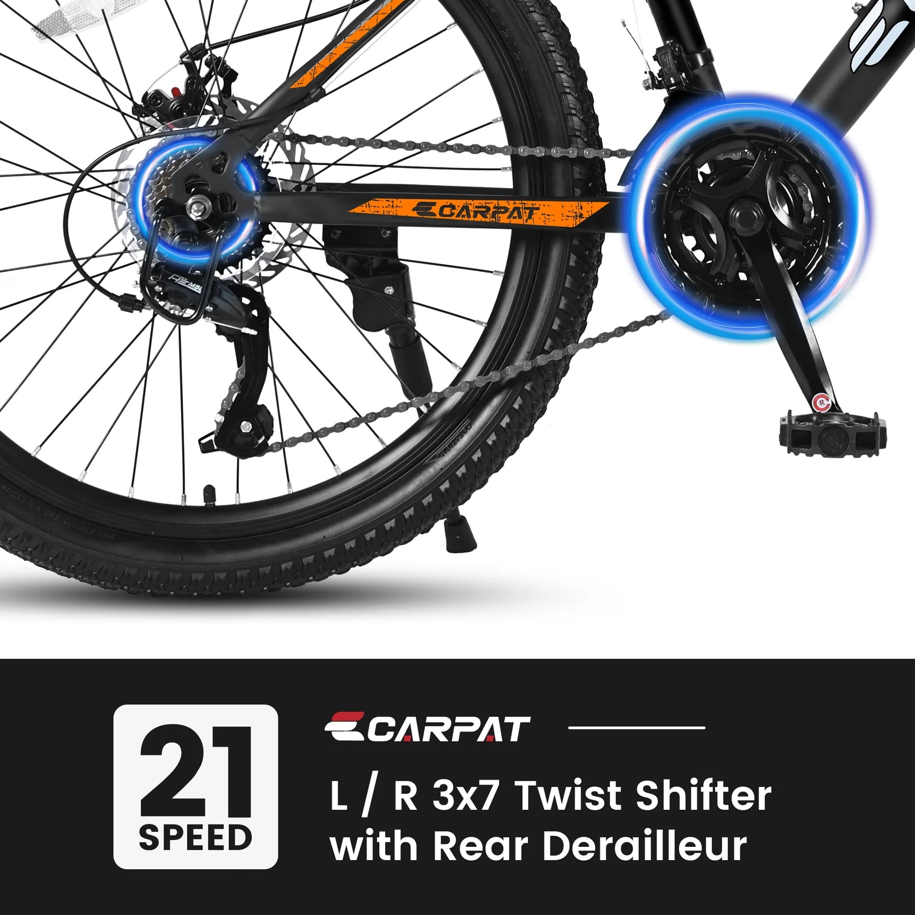 26 in Mountain Bike, Shimano 21 Speeds W/Mechanical Disc Brakes, High - Carbon Steel Frame - Product image 6