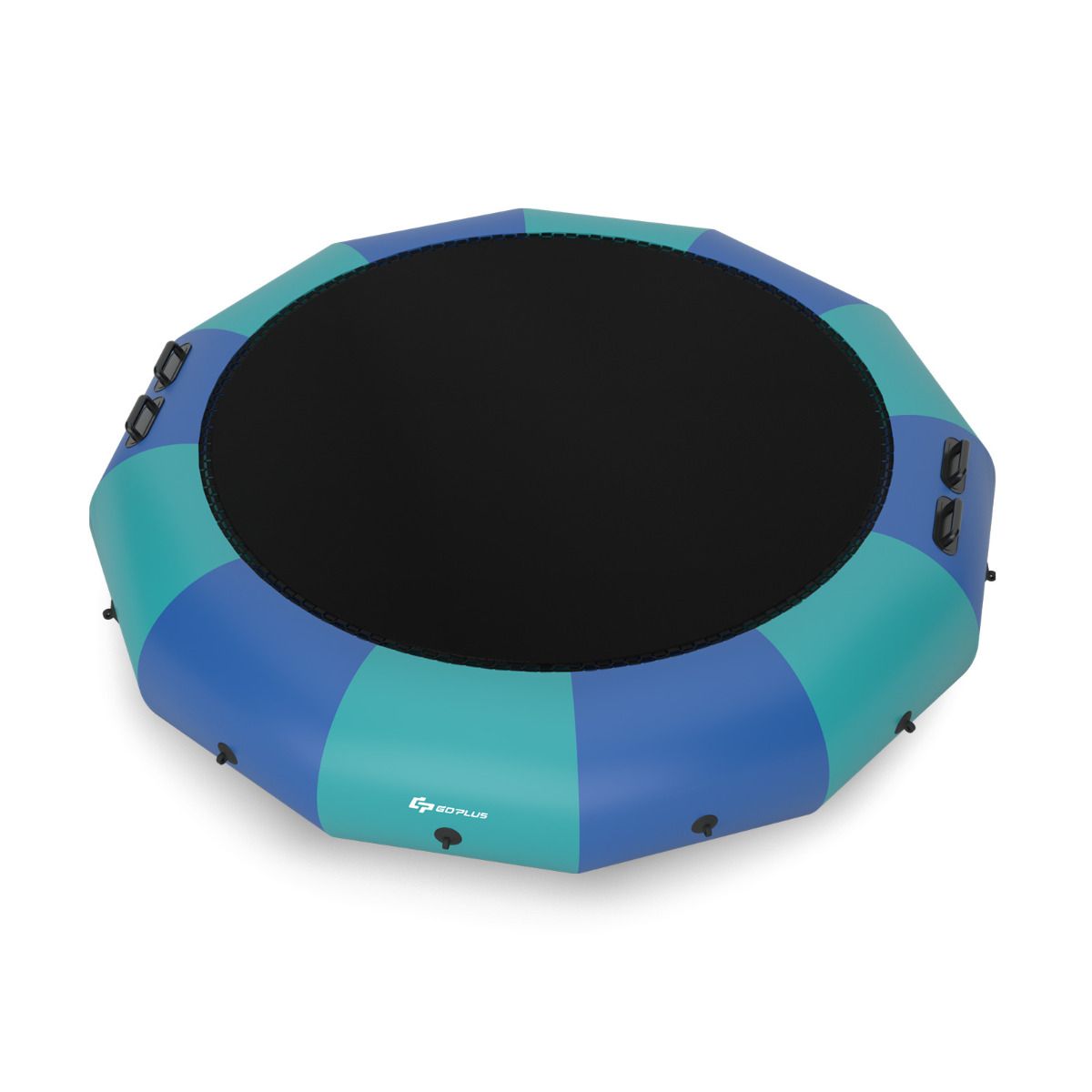 Inflatable Water Trampoline Dia.457cm 150kg Capacity with Ladder Repair Kit and 500w Electric Inflator Blue -