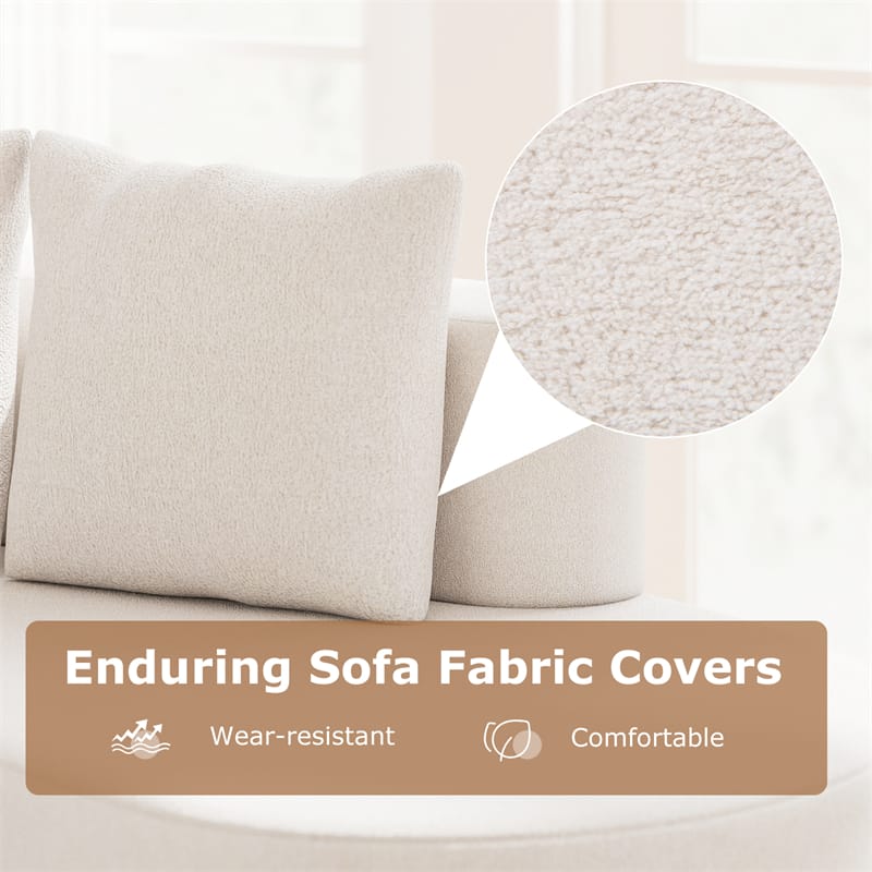 78.5" Upholstered Curved Sofa Couch w/ 2 Cozy Pillows, Low Backrest, Sponge Padded Seat - Product image 8
