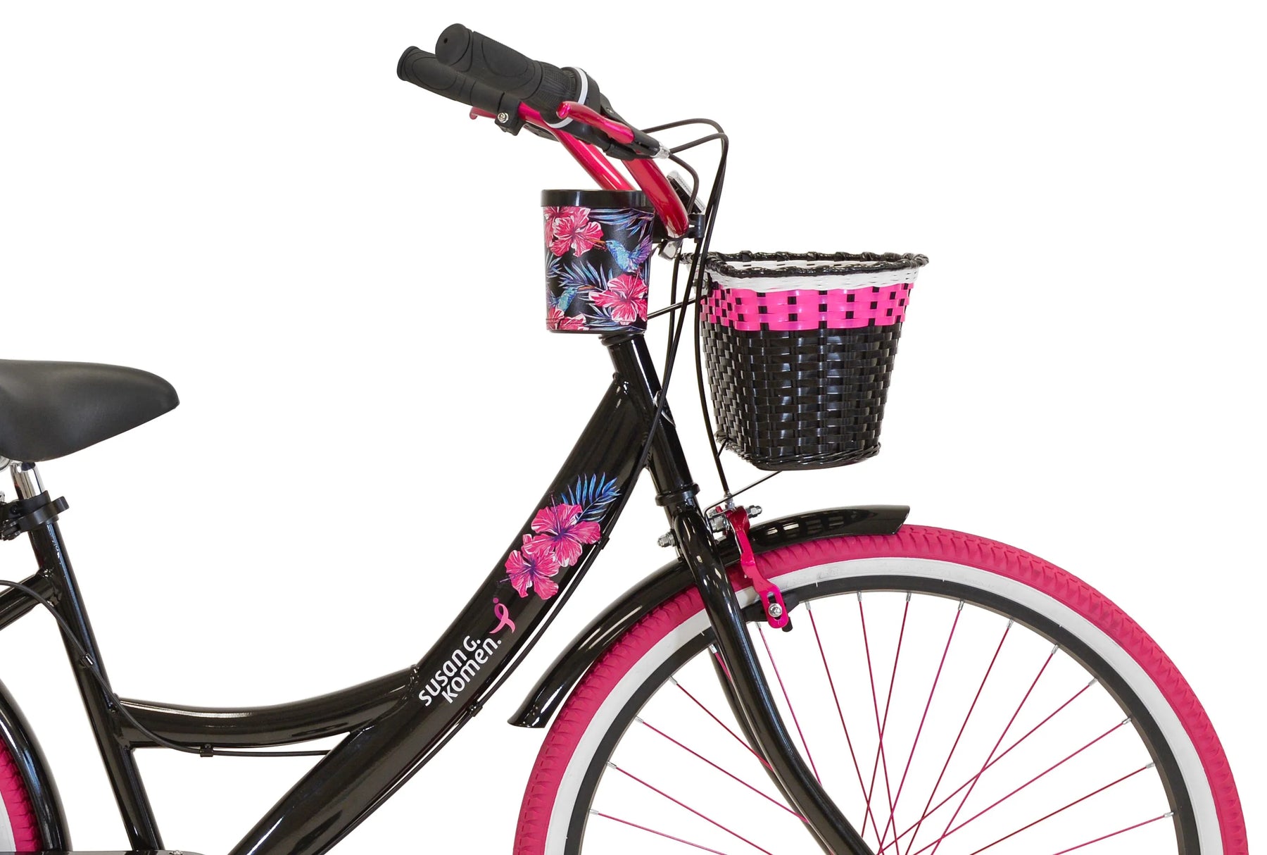 26" Susan G. Komen Cruiser Bike, Adult, Ages 12+, Black and Pink - Product image 6