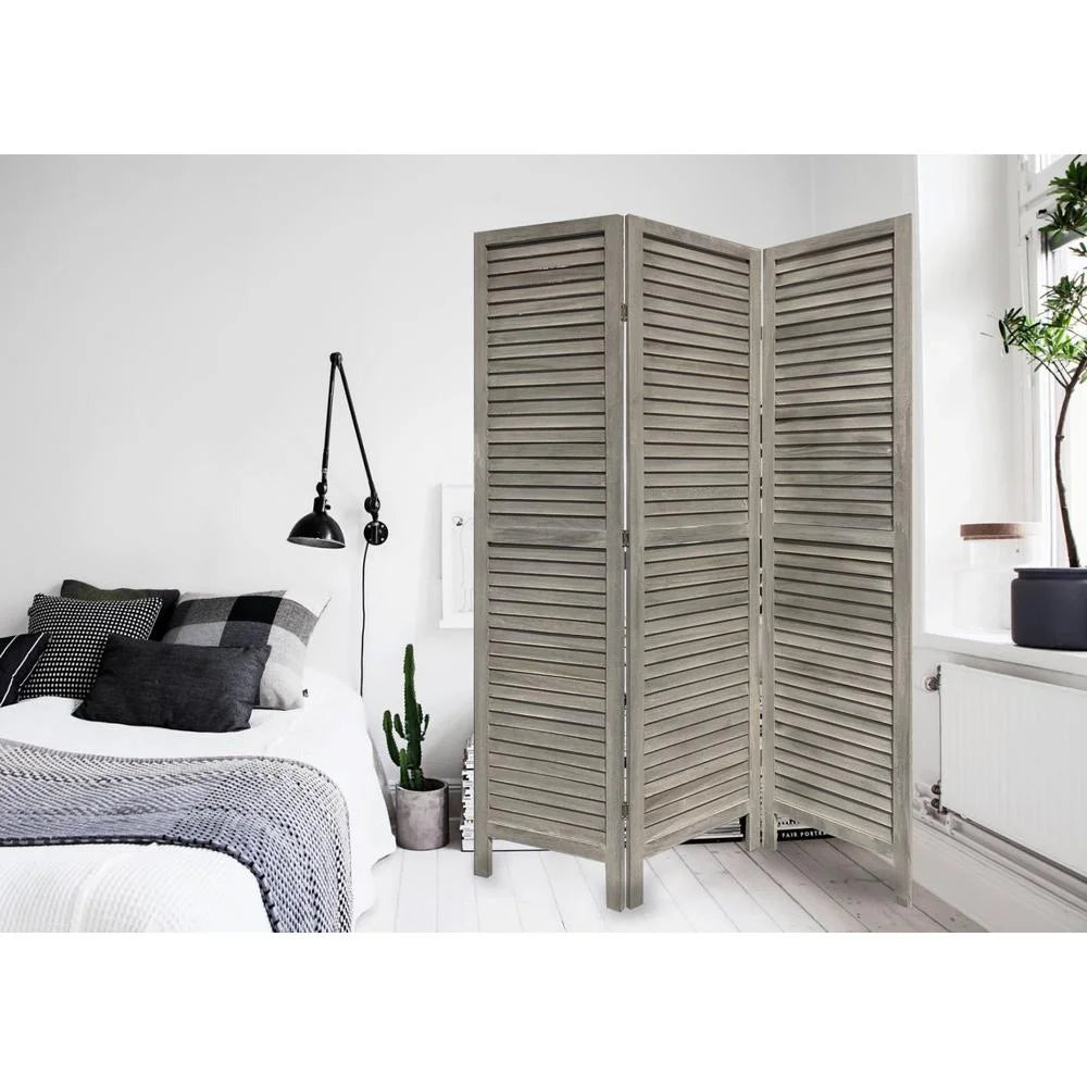 3 Panel Grey Shutter Screen Room Divider - Product image 6