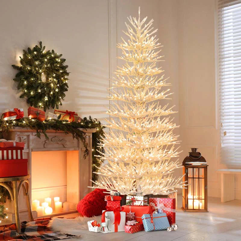 7 FT Pre-Lit Artificial Christmas Tree with 923 Multicolored LED RGB Lights, 820 White Branch Tips, Remote - Product image 3