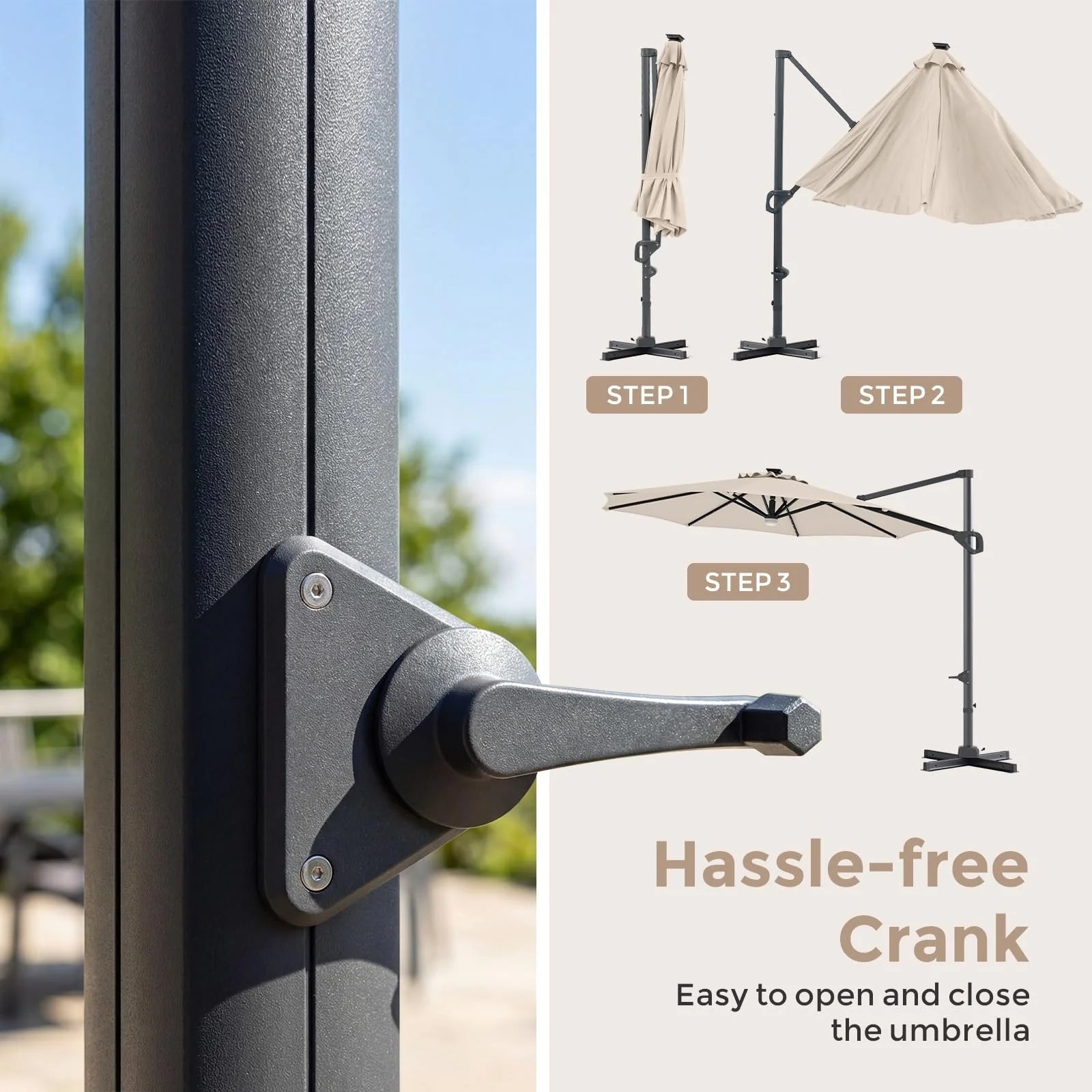 Tangkula 10ft Patio Umbrella 35 LED Lights Aluminum Pole 360 Degree Rotation - Product image 8
