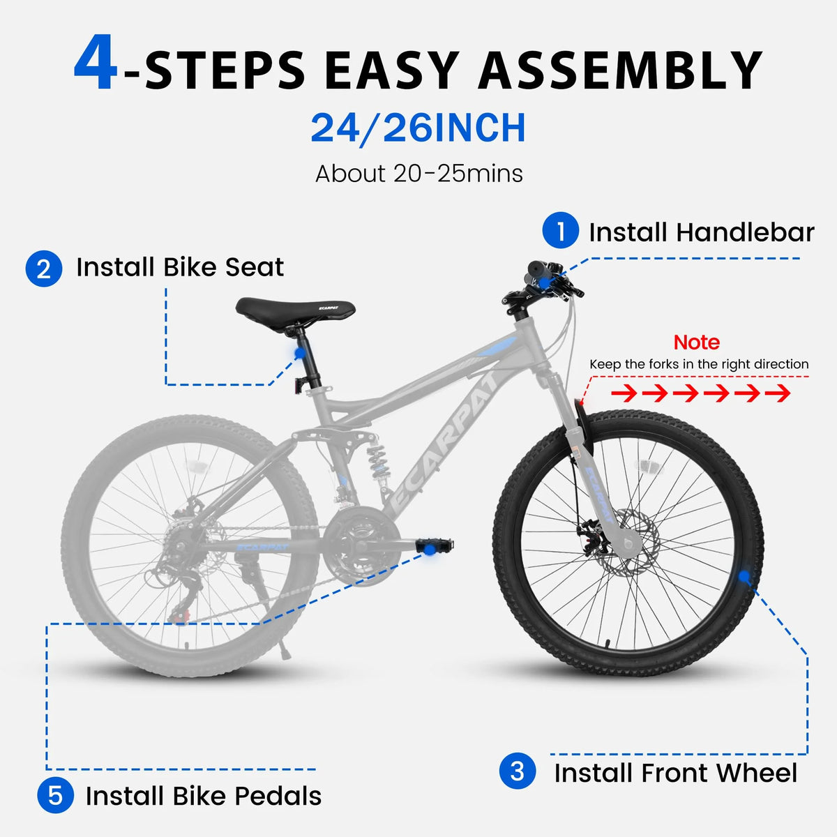 Mountain Bike 26 in Wheels, 21 - Speed Full Suspension Mens Womens Trail Commuter City Mountain Bike - Product image 3
