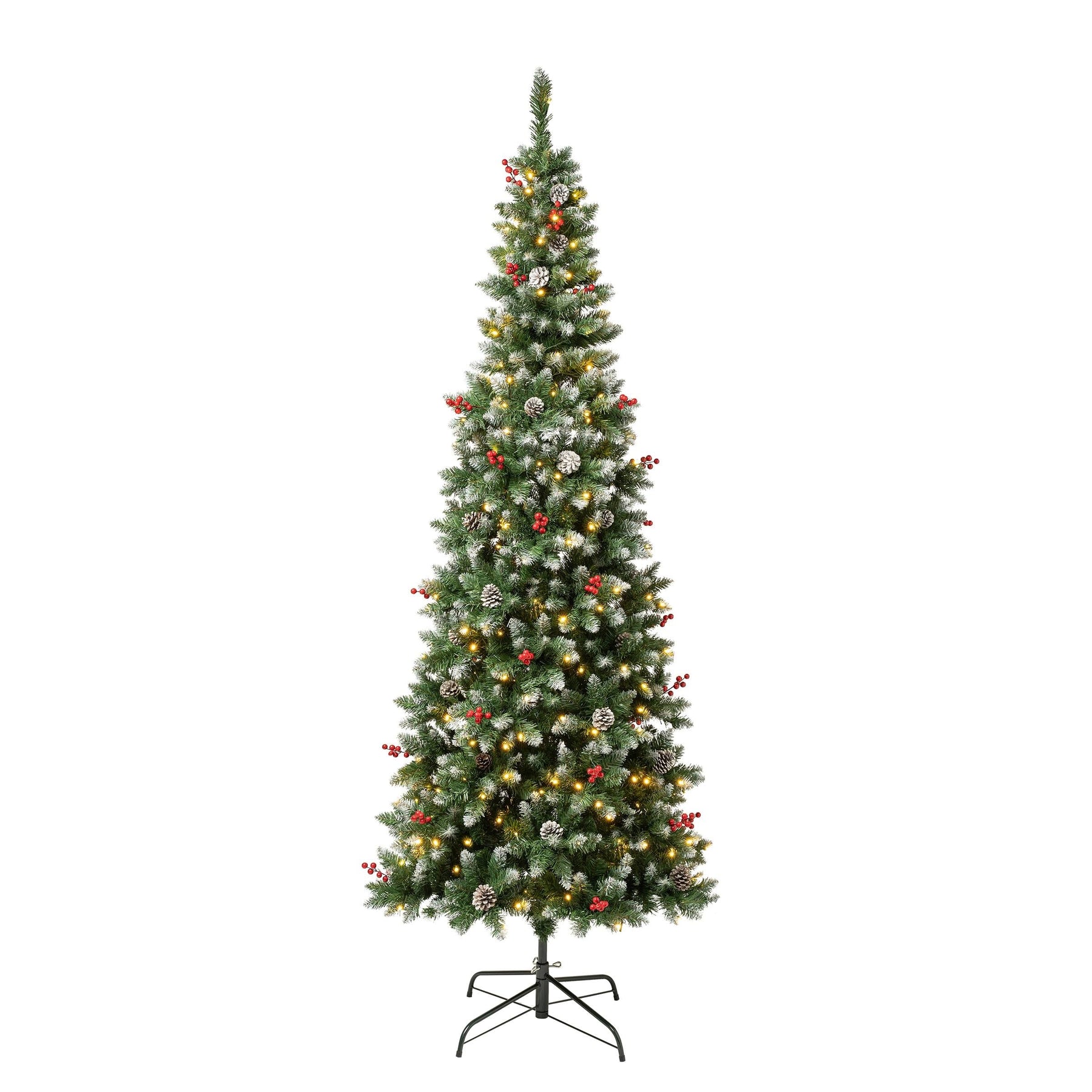 National Tree Company First Traditions 7.5' Pre-Lit LED Slim Cullen Hinged Artificial Christmas Tree Warm - Product image 1