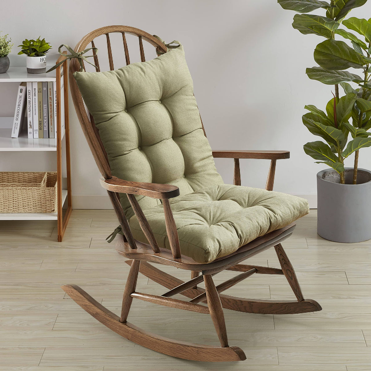 Sweet Home Collection 2 Piece Tufted Non Slip Rocking Chair Cushion Set Sage - Product image 1