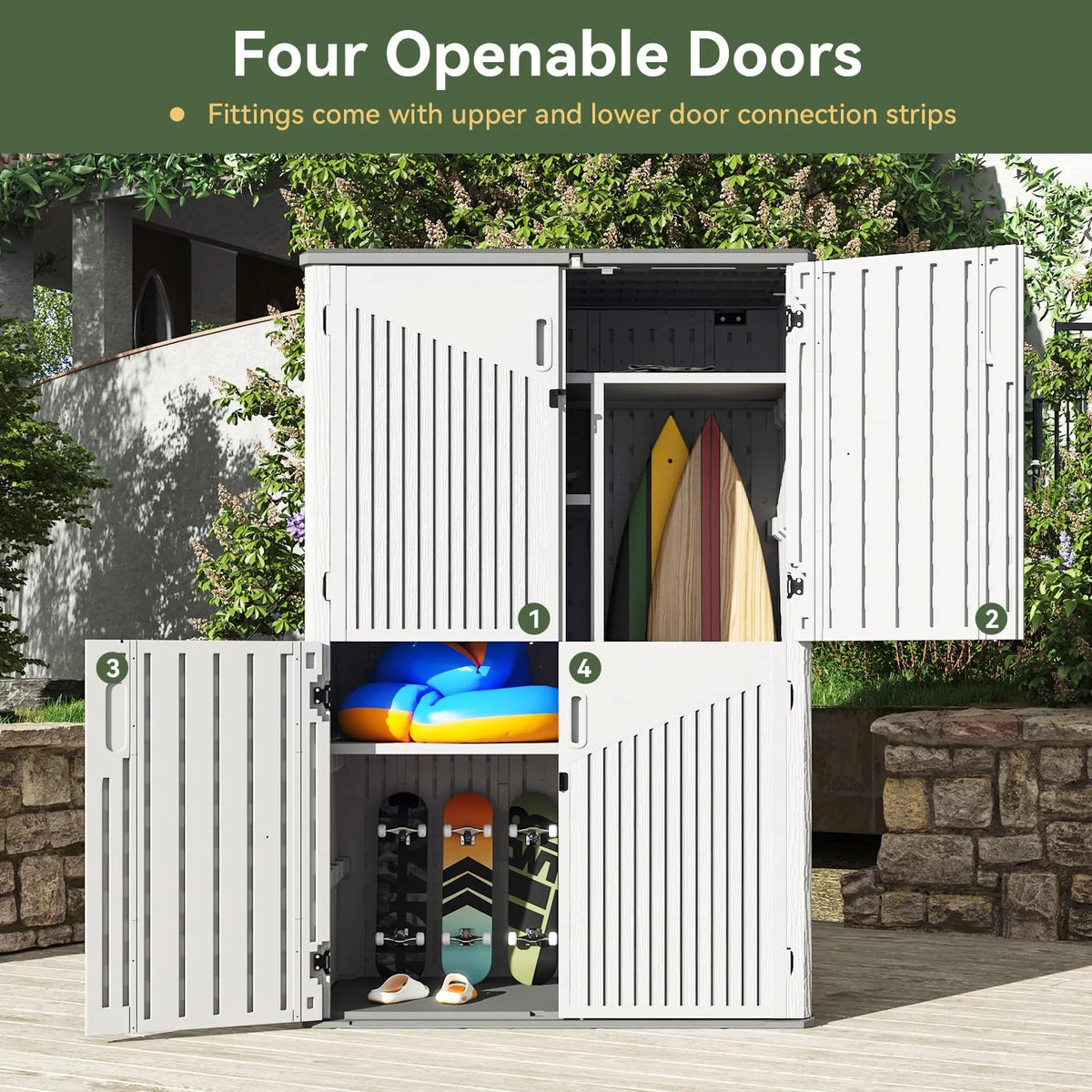 Aoxun Outdoor Storage Shed, 64 Cu.ft Vertical Storage Sheds Outdoor with Floor - Product image 3