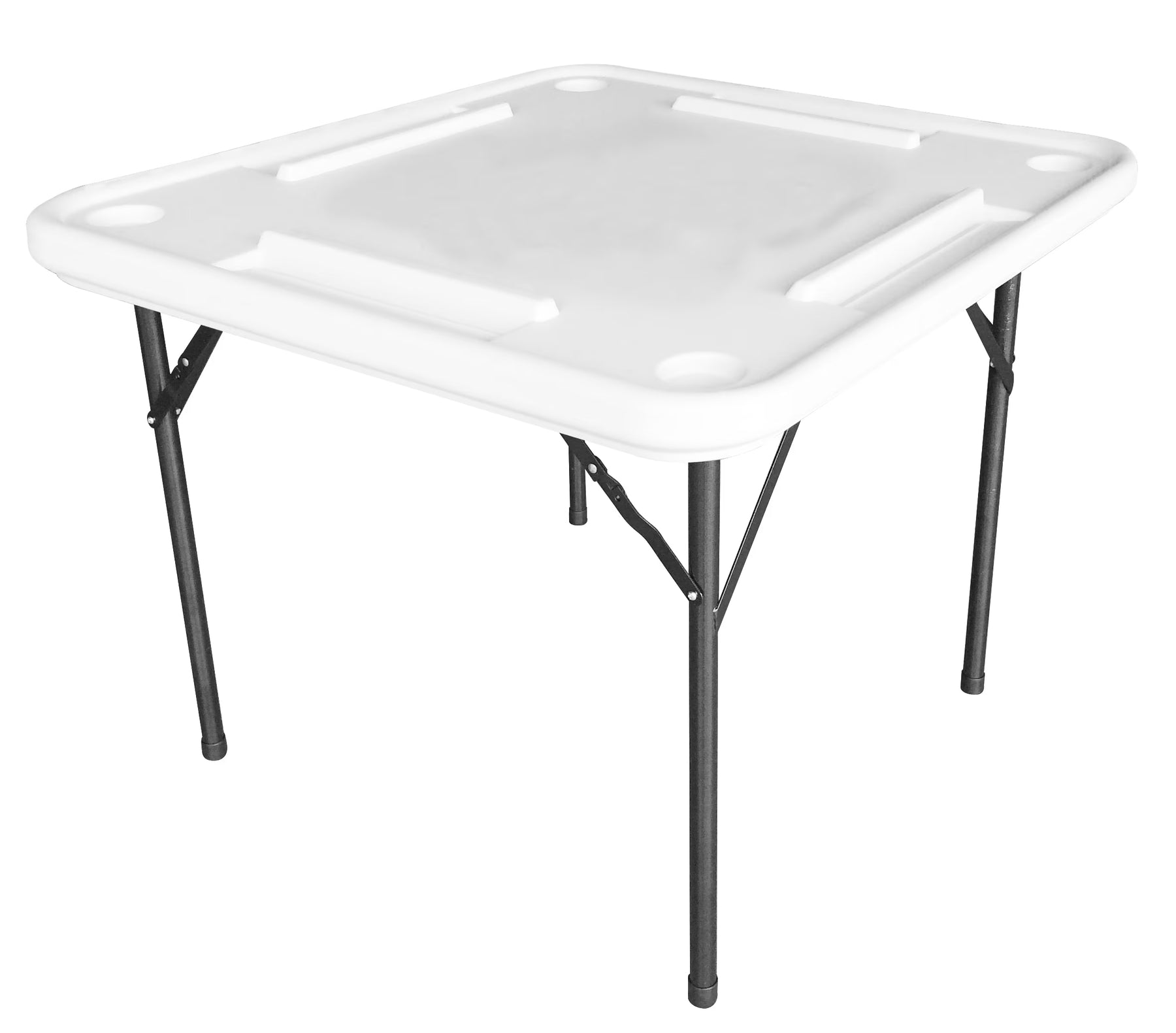 Bene Casa Foldable Domino Table with Built - in Drink Holders, 38" x 38", White - Product image 1