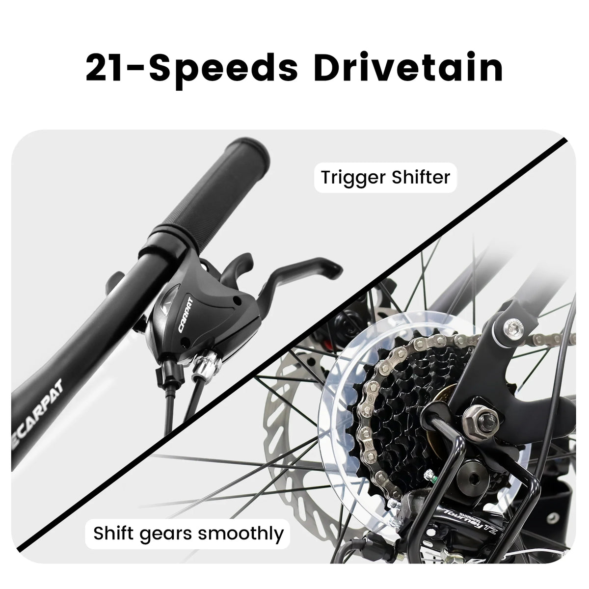Mountain Bike 26 in Wheels, 21 - Speed Full Suspension Mens Womens Trail Commuter City Mountain Bike - Product image 8