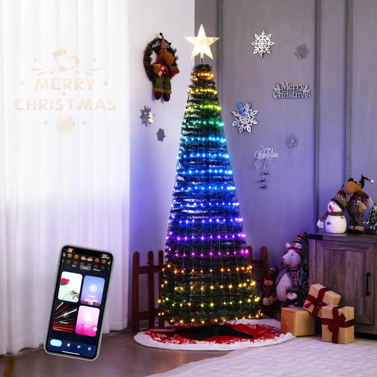 Tangkula 6.2FT Pop-Up Christmas Tree with 282 LED Lights - Product image 1