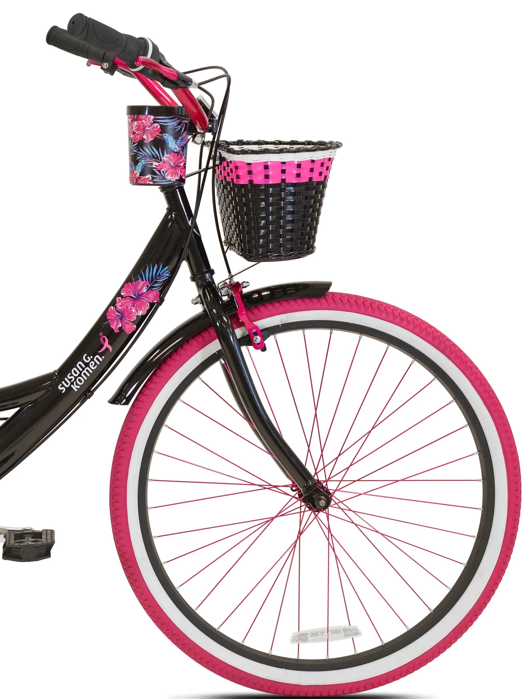 26" Susan G. Komen Cruiser Bike, Adult, Ages 12+, Black and Pink - Product image 3