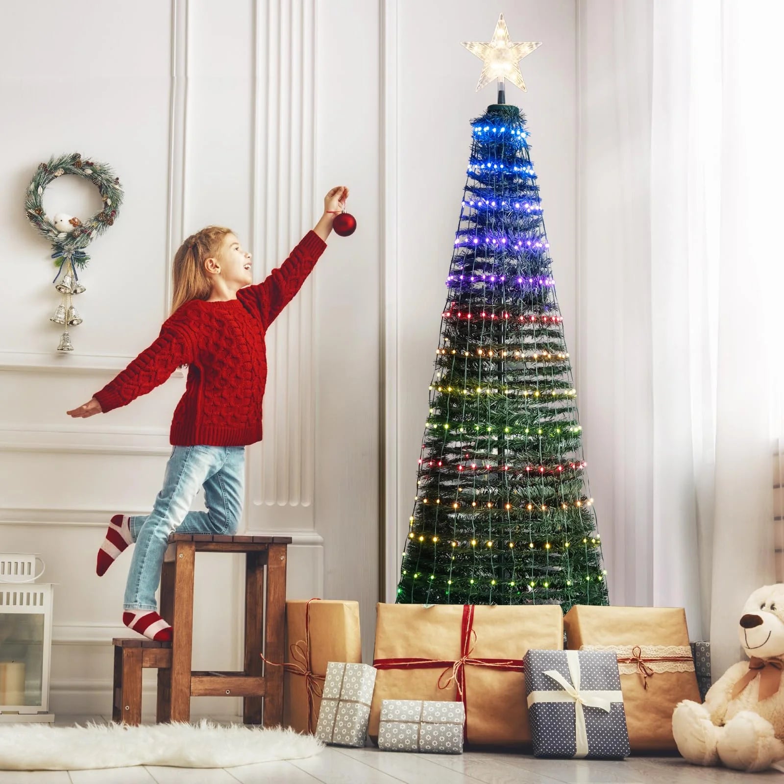Tangkula 6.2FT Pop-Up Christmas Tree with 282 LED Lights - Product image 3