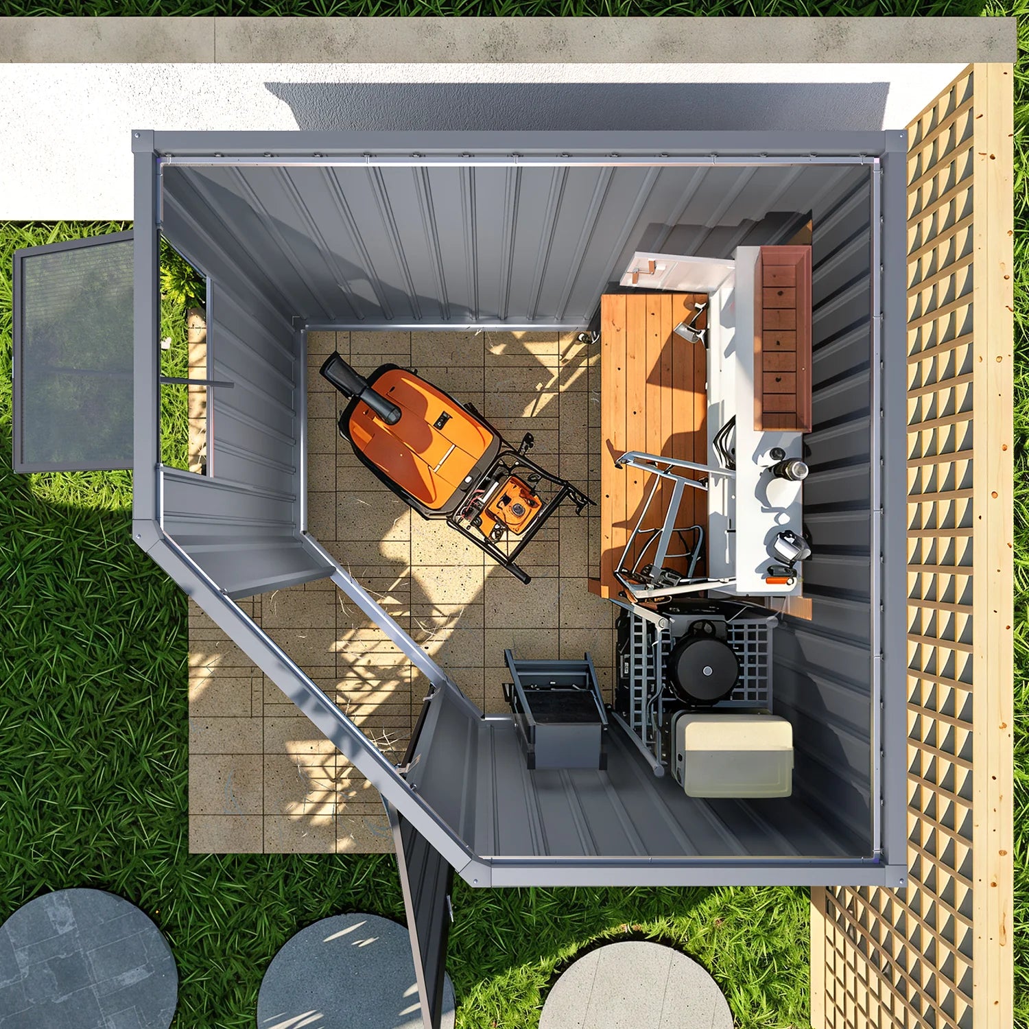 AECOJOY Corner 6x6 Storage Sheds & Outdoor Storage with Openable Windows & Lockable Doors - Product image 4