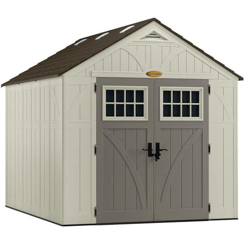 Suncast 8 x 10 ft. Metal and Resin Storage Shed, Vanilla - Product image 1