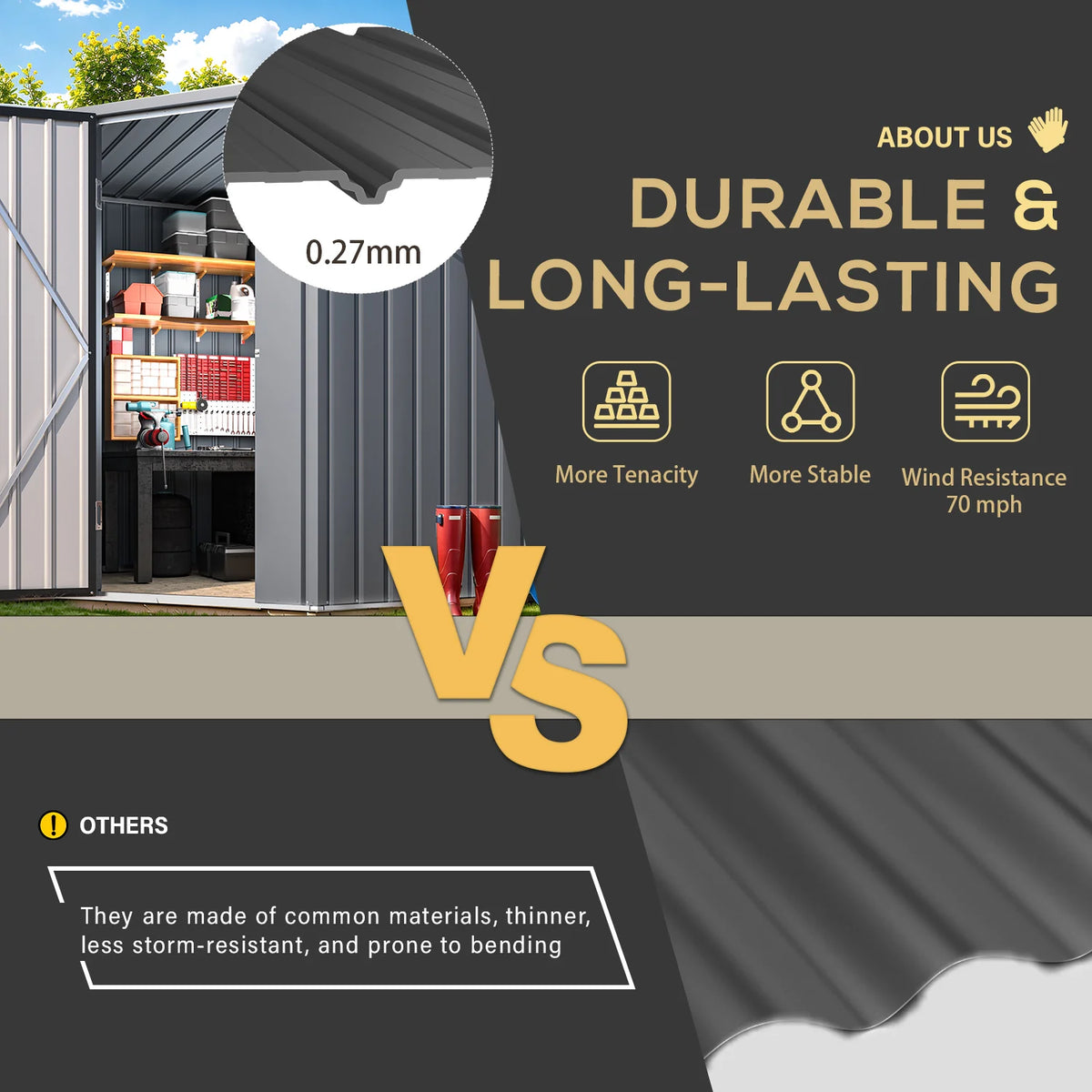 AECOJOY Corner 6x6 Storage Sheds & Outdoor Storage with Openable Windows & Lockable Doors - Product image 7