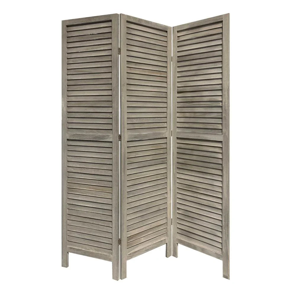 3 Panel Grey Shutter Screen Room Divider - Product image 4