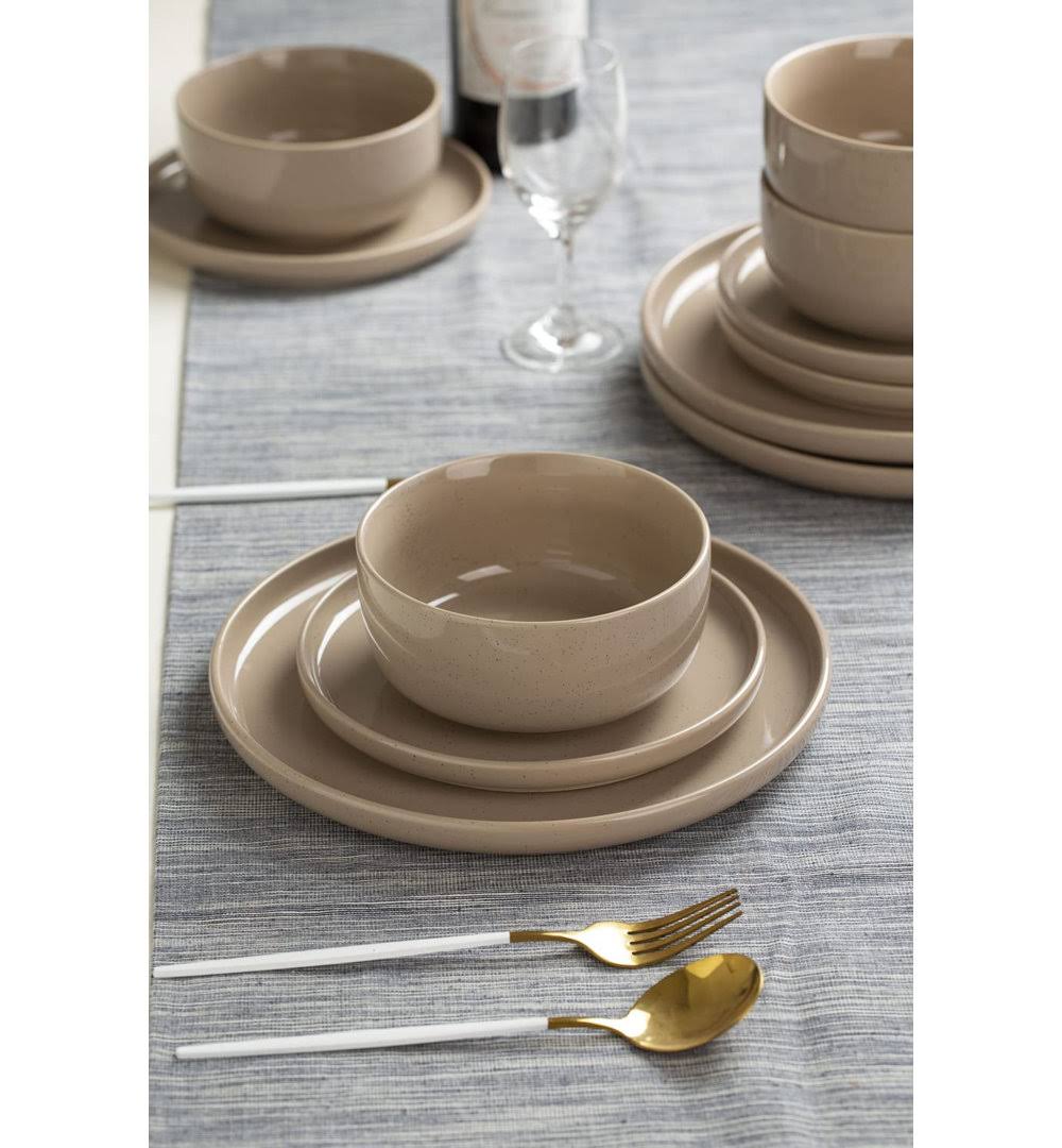Rangou 12 Piece Dinnerware Set - Service for 4 Color: Brown - Product image 1