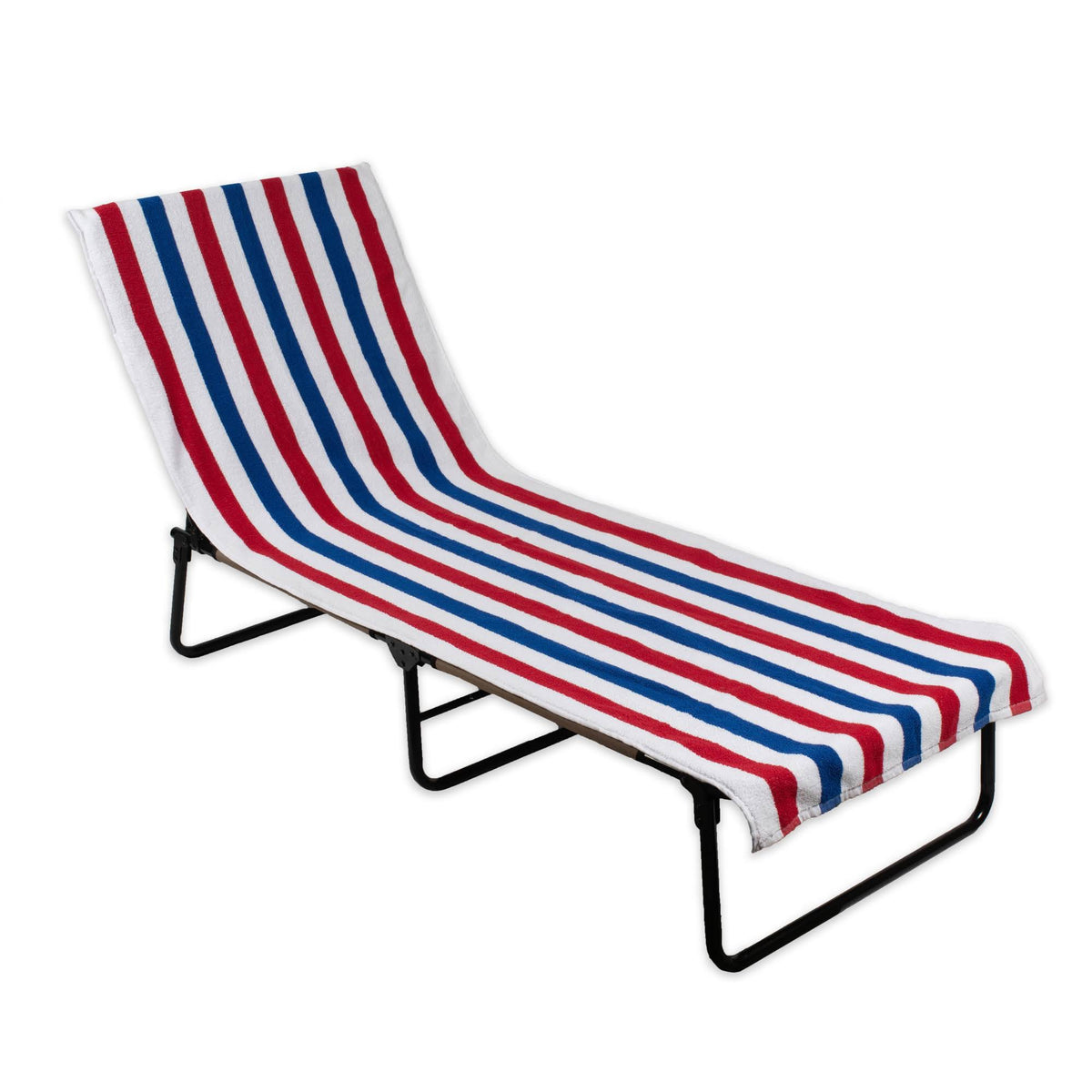 J&M Pink Stripe Lounge Chair Beach Towel with Top Fitted Pocket 26x82 - Product image 1