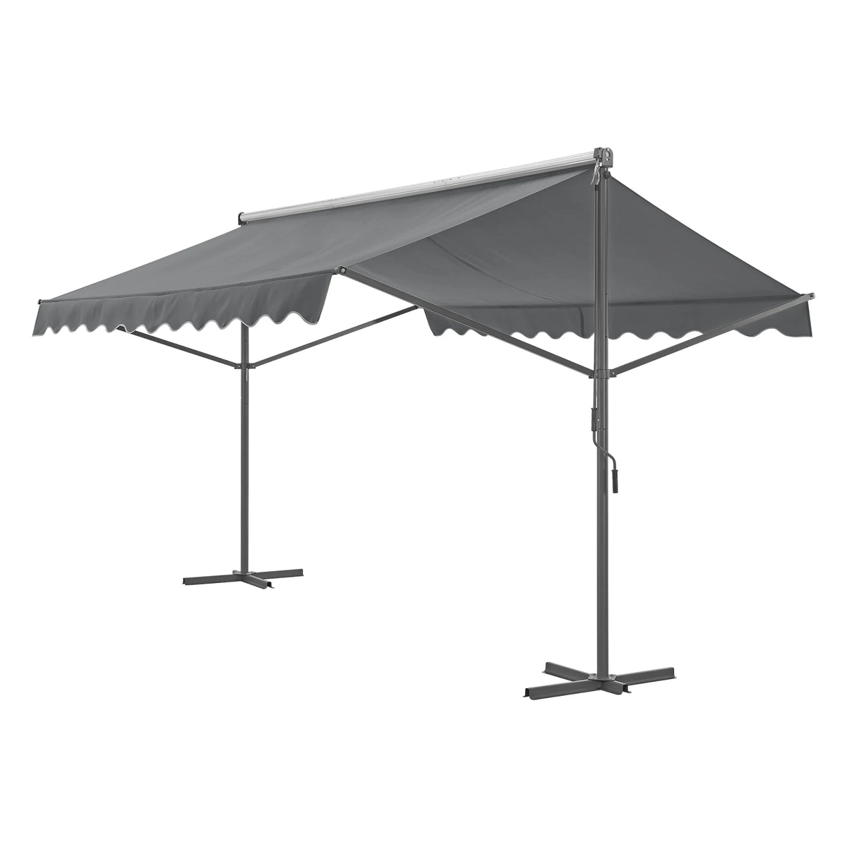 Self-supporting double slope awning 400 x 300 x 260 cm dark gray 03_0008294 -