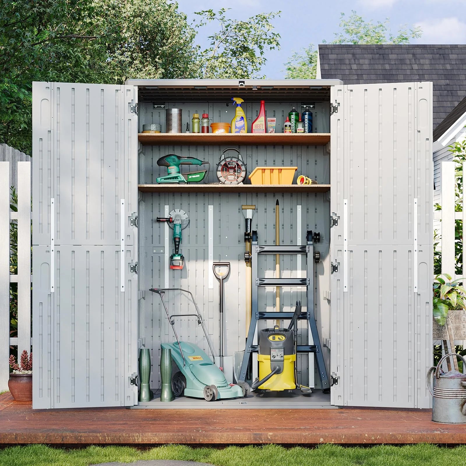 Aoxun Outdoor Storage Shed, 64 Cu.ft Vertical Storage Sheds Outdoor with Floor - Product image 4