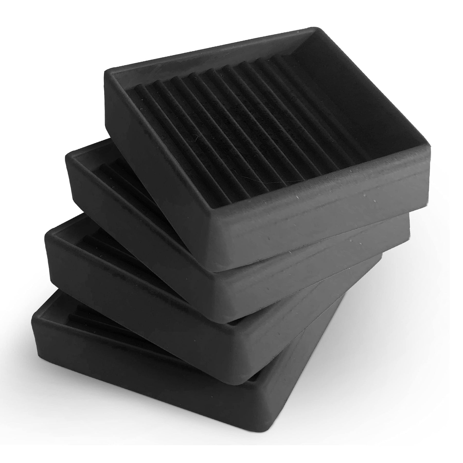 CasterMaster Non Slip Furniture Pads- 2x2 Square Rubber Anti Skid Caster Cups, Leg Coasters- Couch, Chair - Product image 1