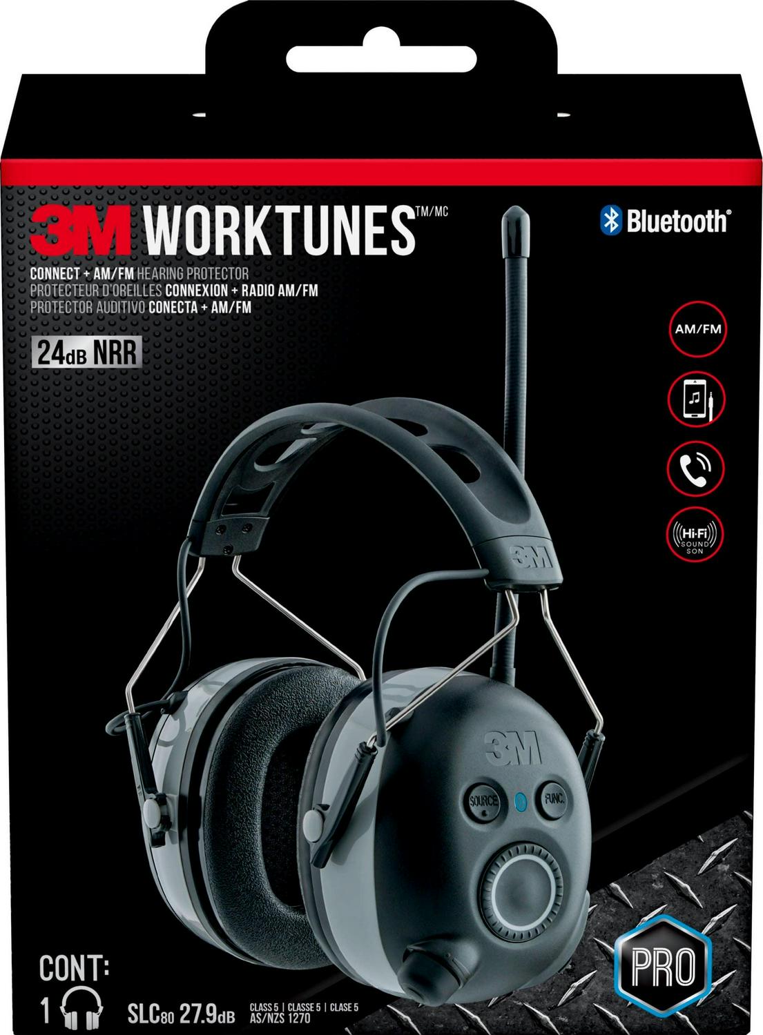 3M Worktunes Connect. AM/FM Hearing Protector. Bluetooth Technology - Product image 1