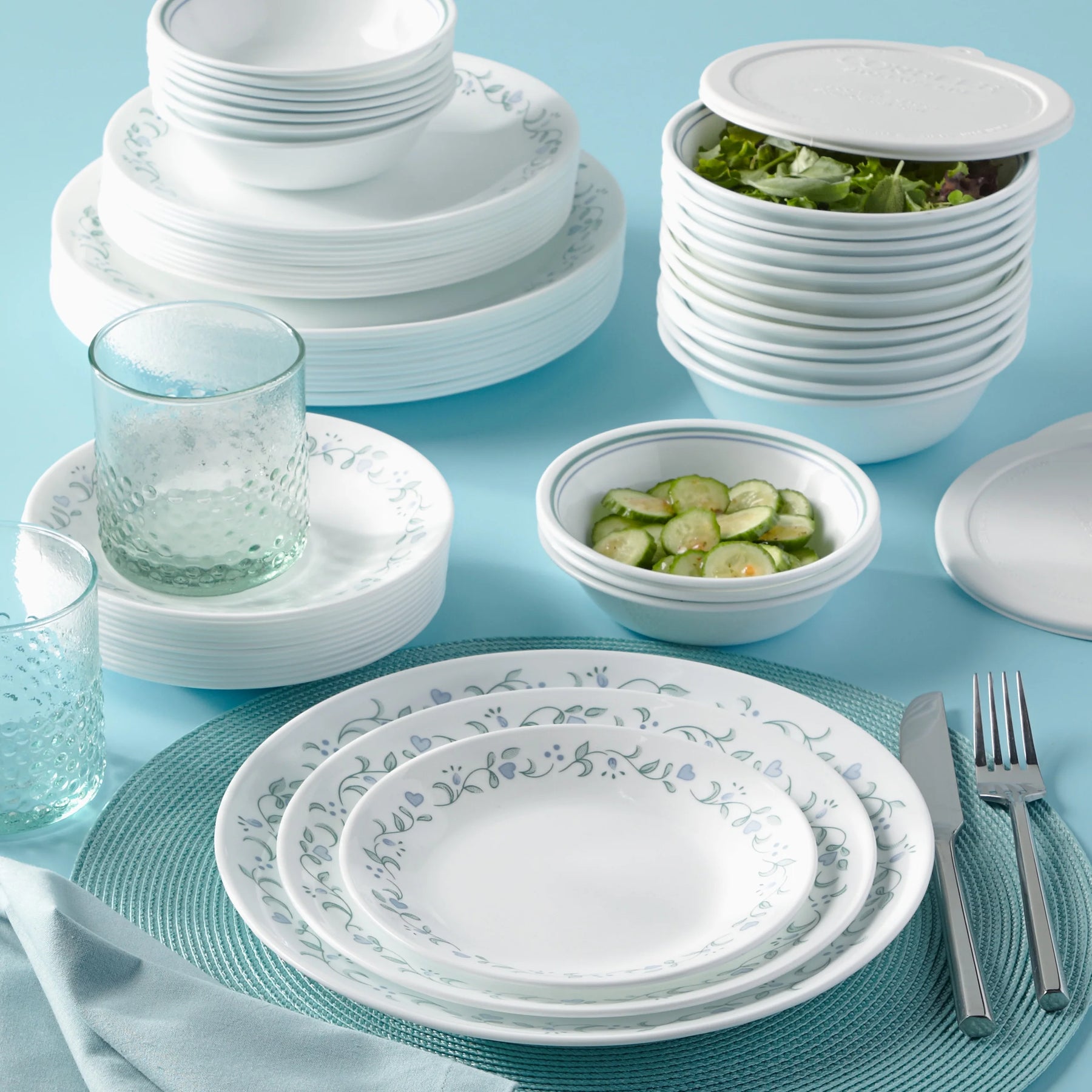 Corelle Country Cottage 66 - Piece Glass Dinnerware Set (Service for 12) - Product image 2