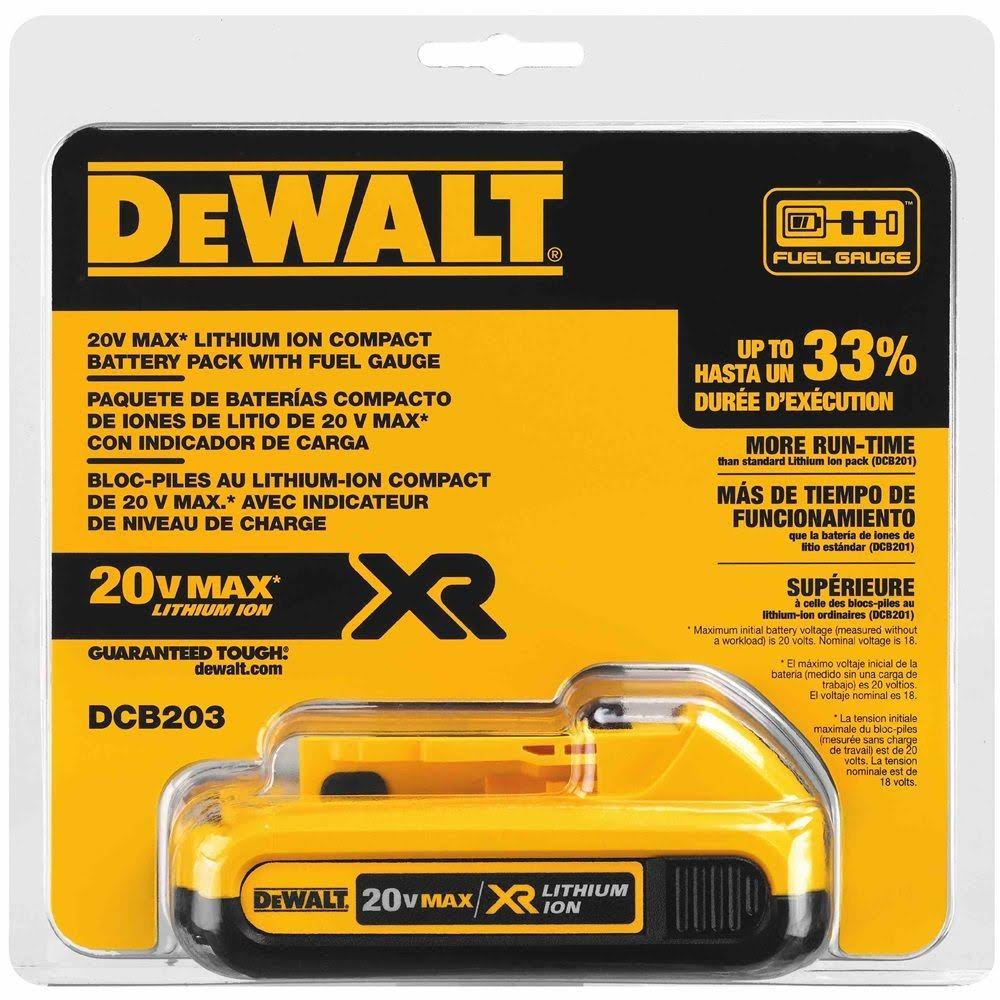 Dewalt DCB203 MAX Compact Lithium Ion Battery Pack - 20 V - Product image 1
