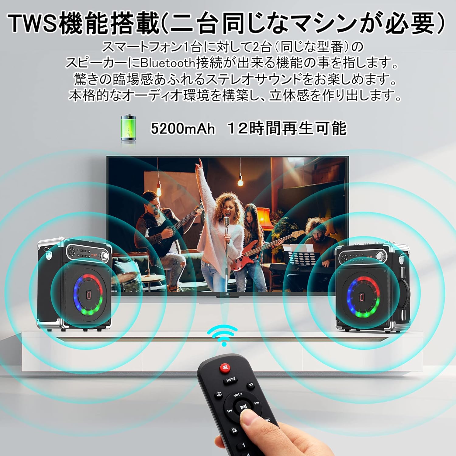 JYX Karaoke Machine, Bluetooth Speaker for Adults with 2 Wireless Microphones, Portable Karaoke System for Home Party/Camping