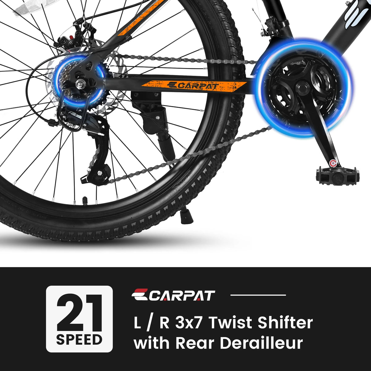 26 in Mountain Bike, Shimano 21 Speeds W/Mechanical Disc Brakes, High - Carbon Steel Frame - Product image 6