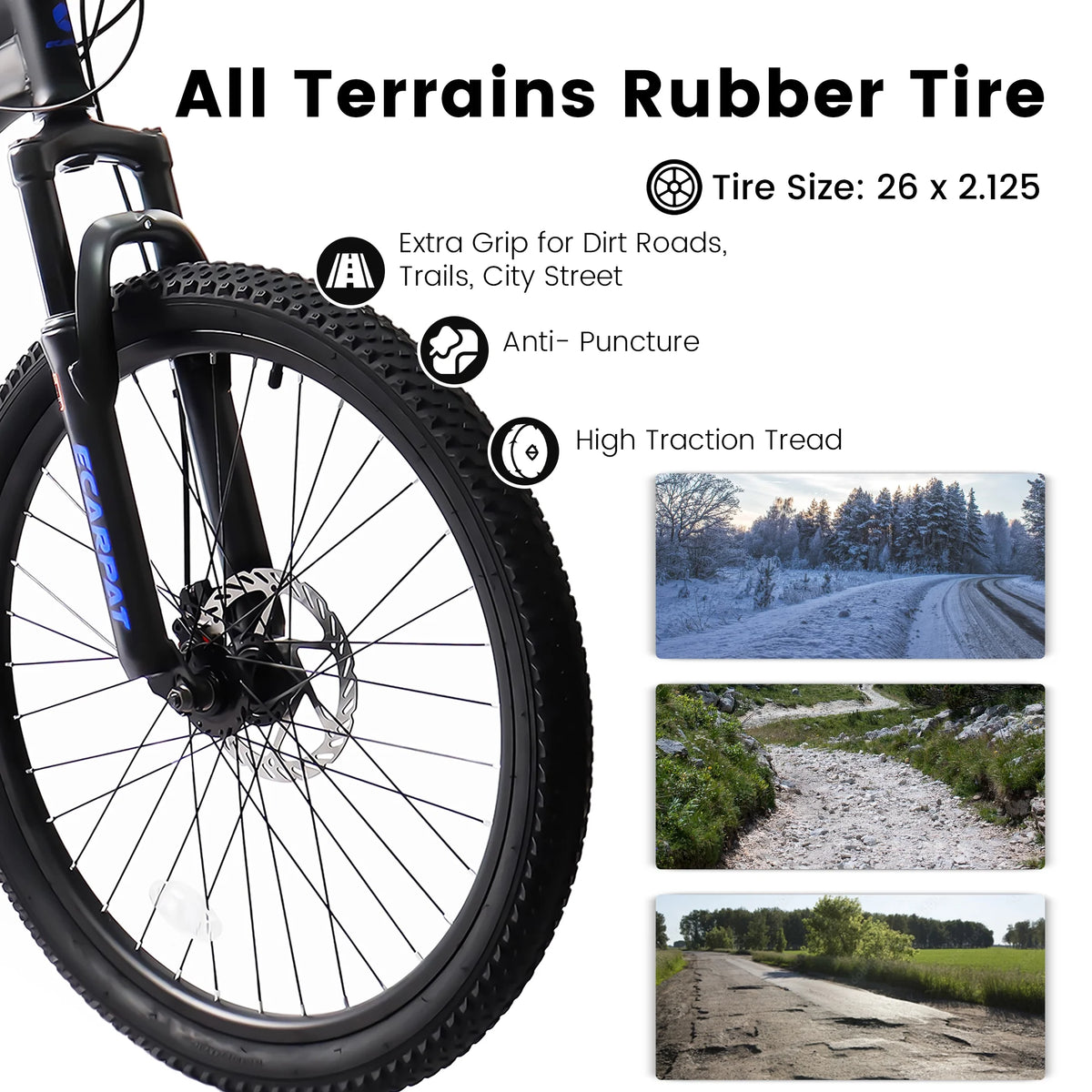 Mountain Bike 26 in Wheels, 21 - Speed Full Suspension Mens Womens Trail Commuter City Mountain Bike - Product image 6