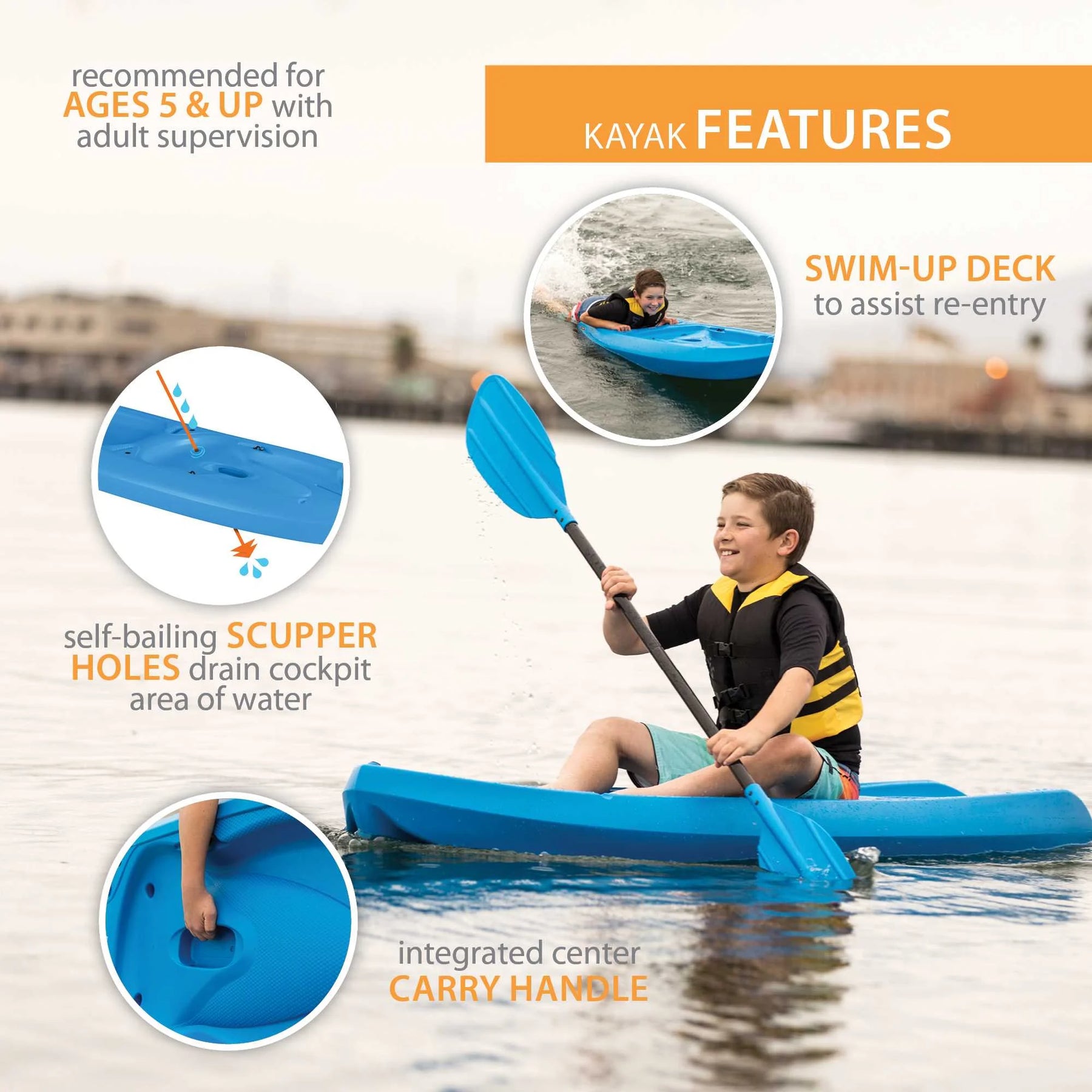 Lifetime Recruit 6.5 Ft Youth Sit - on - Top Kayak, Lime Green (90765) - Product image 24