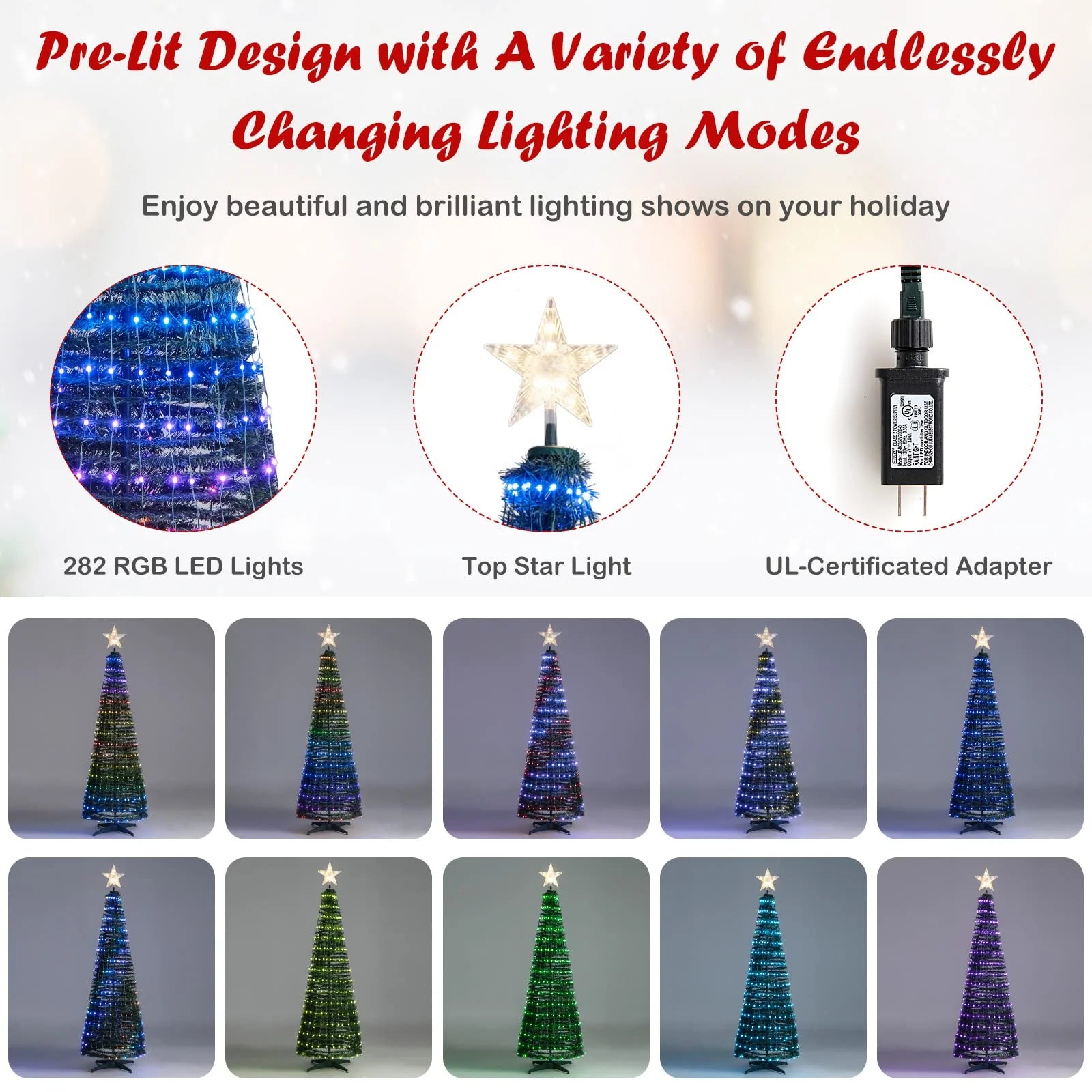 Tangkula 6.2FT Pop-Up Christmas Tree with 282 LED Lights - Product image 7