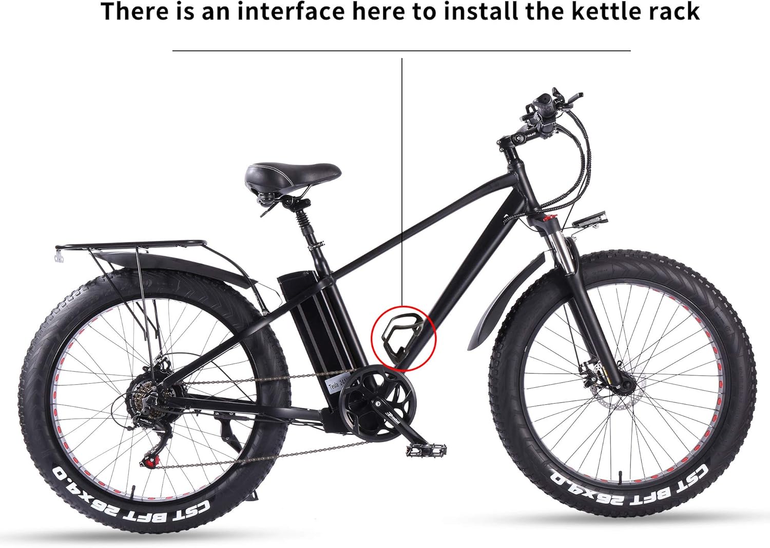 ride66 Electric Mountain Bike for Adult Men, 26 Inch 21Ah Shimano Lithium Battery 7 Speed, Men's Fat Bike Black XL -