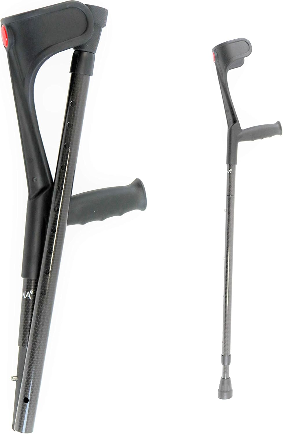 KMINA - Carbon Folding Crutches (x2 Units), English Cane, Adult Medical, Fiber, Light - Made in Europe - KMINA PRO