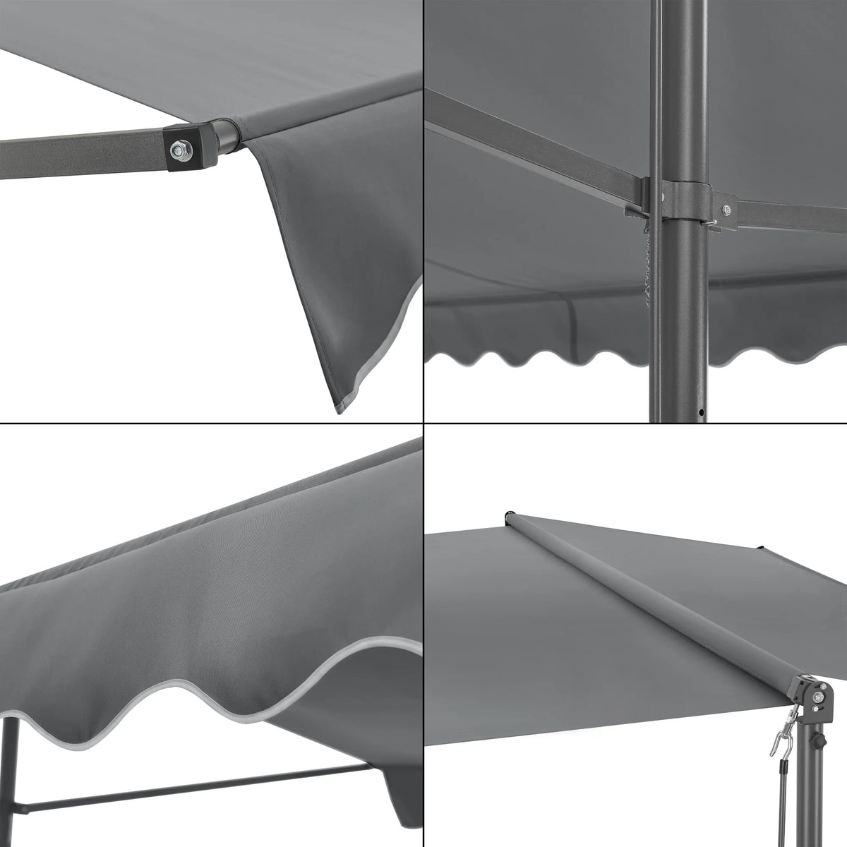 Self-supporting double slope awning 400 x 300 x 260 cm dark gray 03_0008294 -