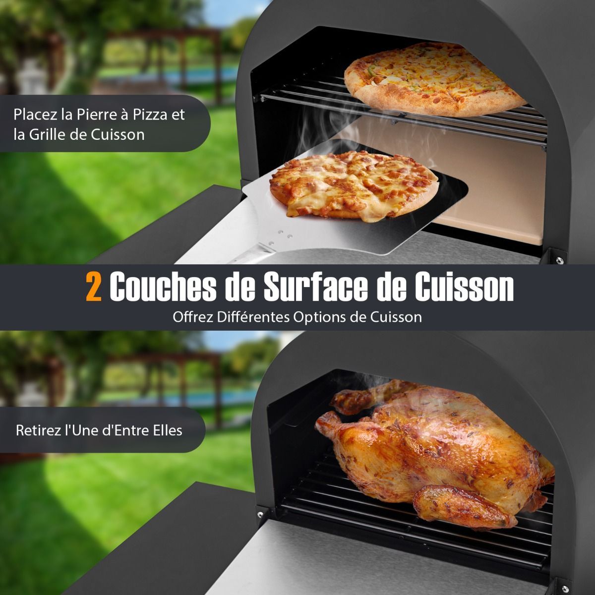 Outdoor Wood Fired Pizza Oven Oxford Cloth Cover 31cm Pizza Stone Pizza Shovel Cooking Grate -