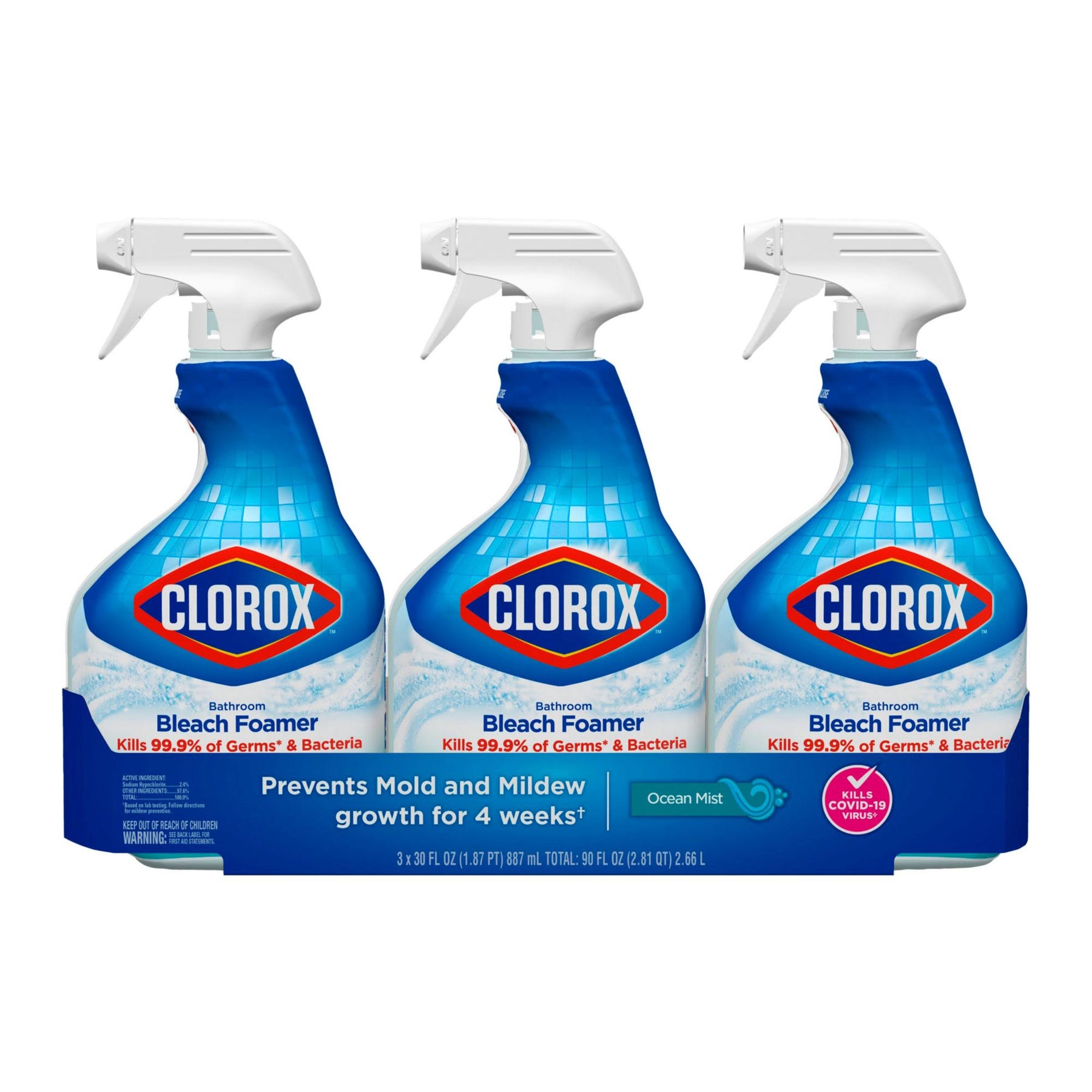 Clorox Bleach Foamer Bathroom Spray, Original - 30 fl oz, 3 count - Product image 1