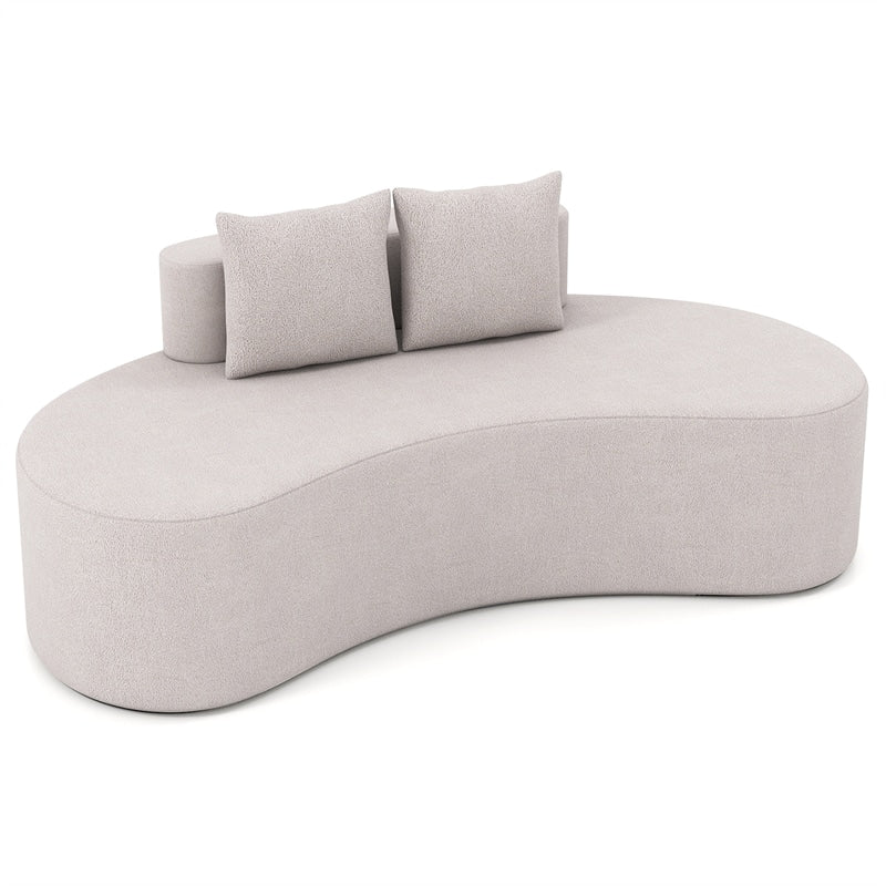 78.5" Upholstered Curved Sofa Couch w/ 2 Cozy Pillows, Low Backrest, Sponge Padded Seat - Product image 12