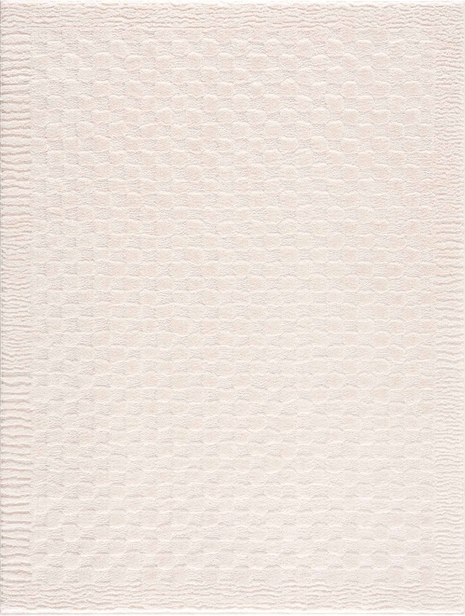 Hauteloom Leryn Ivory Checkered Area Rug - Area Rug for Living Room, Bedroom - Ivory Checkered Rug - Product image 1