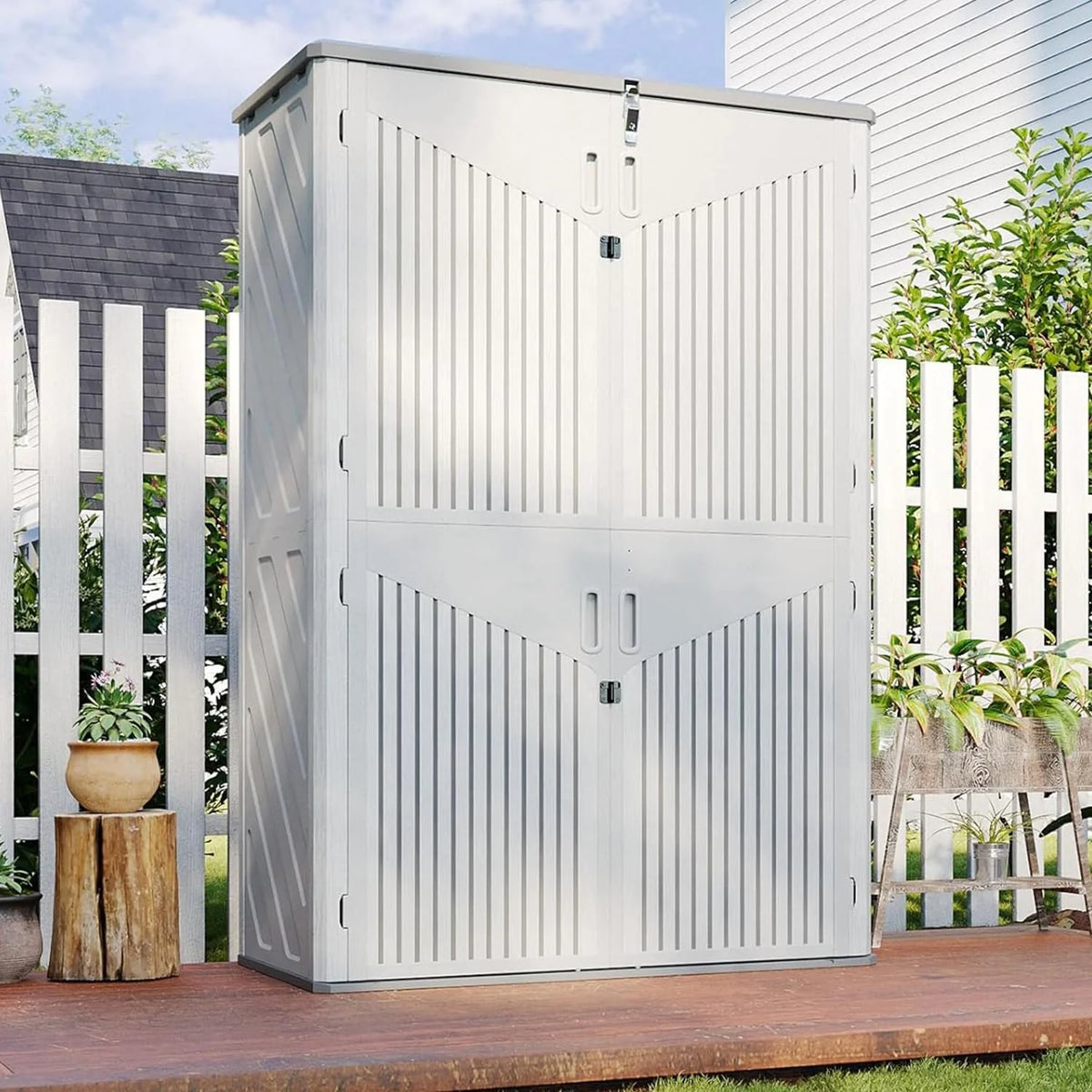 Aoxun Outdoor Storage Shed, 64 Cu.ft Vertical Storage Sheds Outdoor with Floor - Product image 8