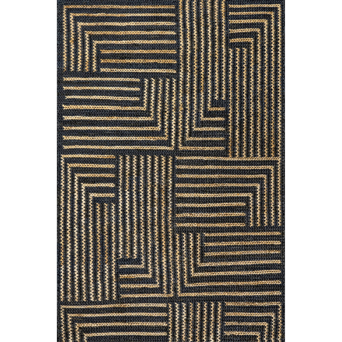 nuLOOM Lauren Liess Grassland Handwoven Jute Black 2 ft. x 8 ft. Modern Runner Rug - Product image 1